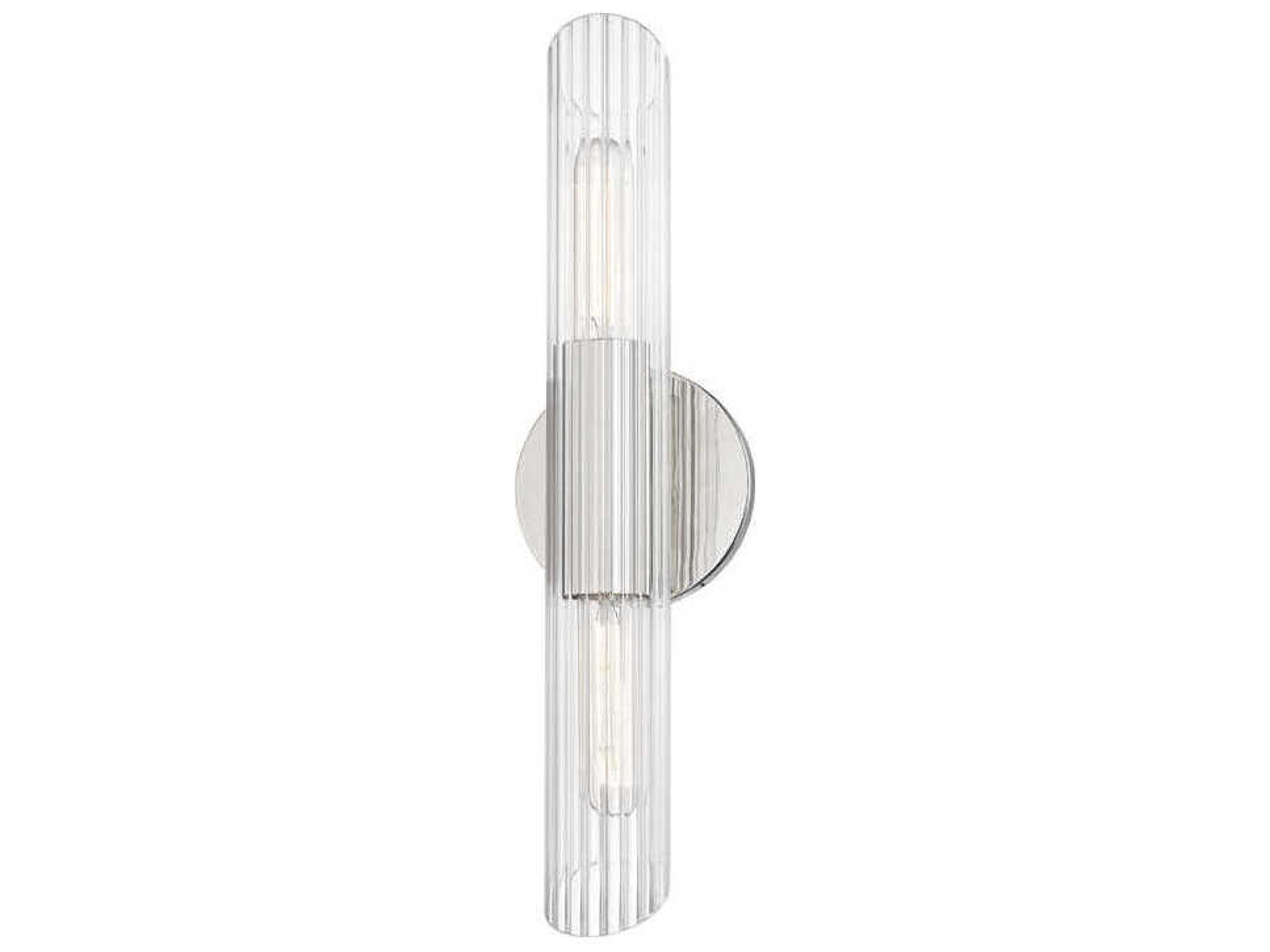 Mitzi Cecily 2-Light Polished Nickel Glass Vanity Light
