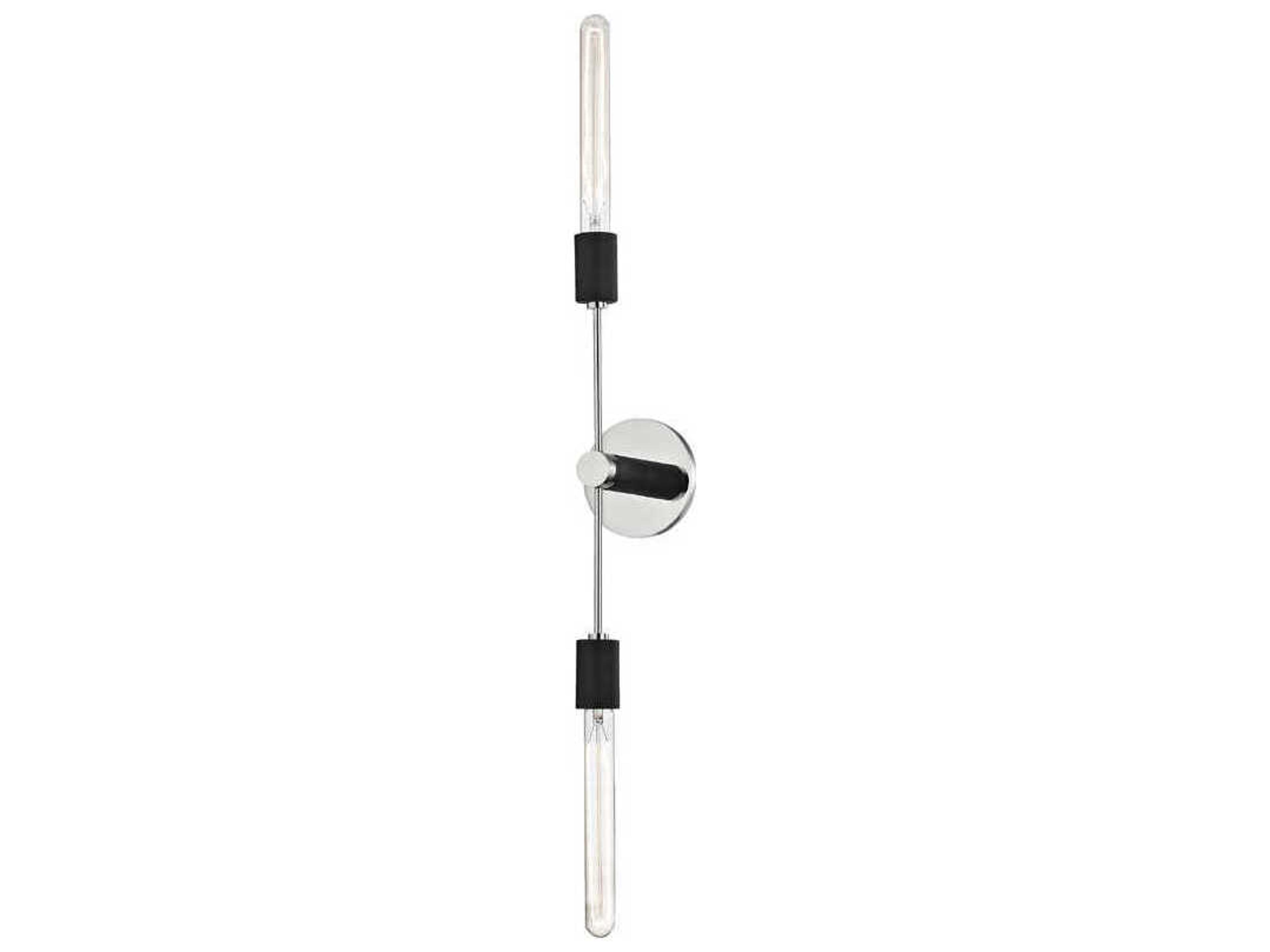 Mitzi Astrid 2-Light Polished Nickel Black Wall Sconce