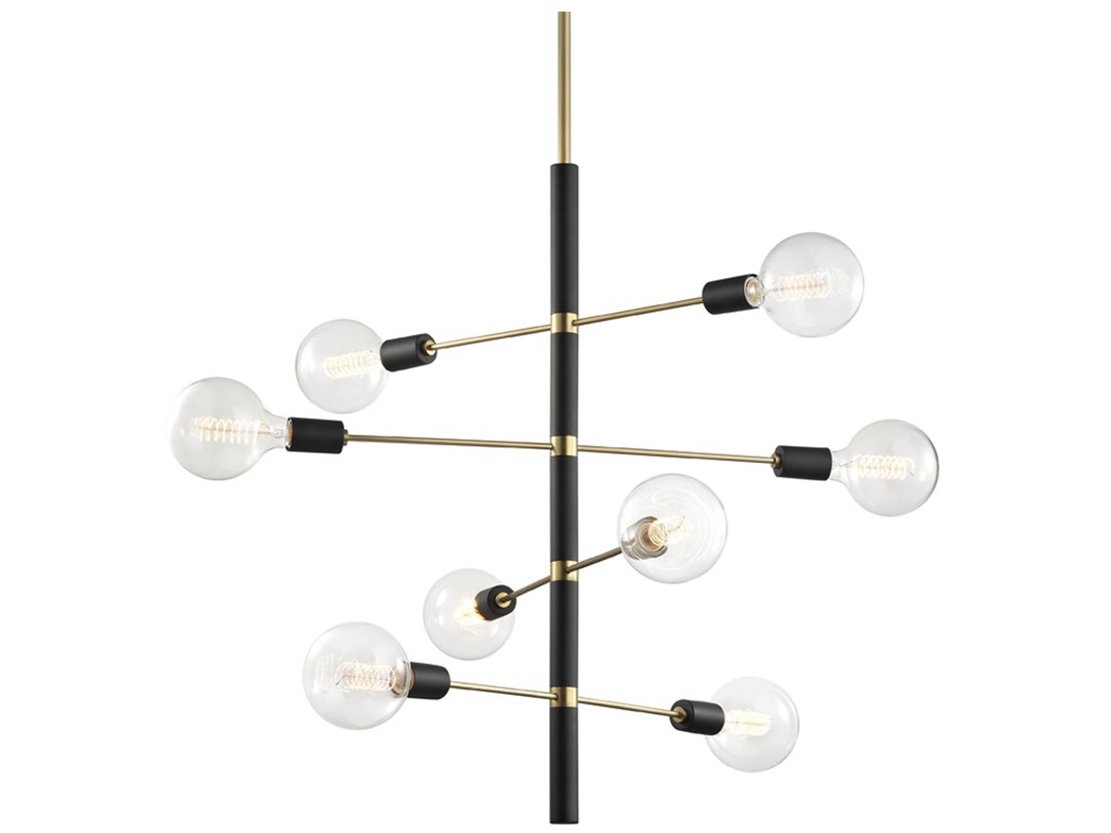 Astrid 8-Light Aged Brass Black Pendant
