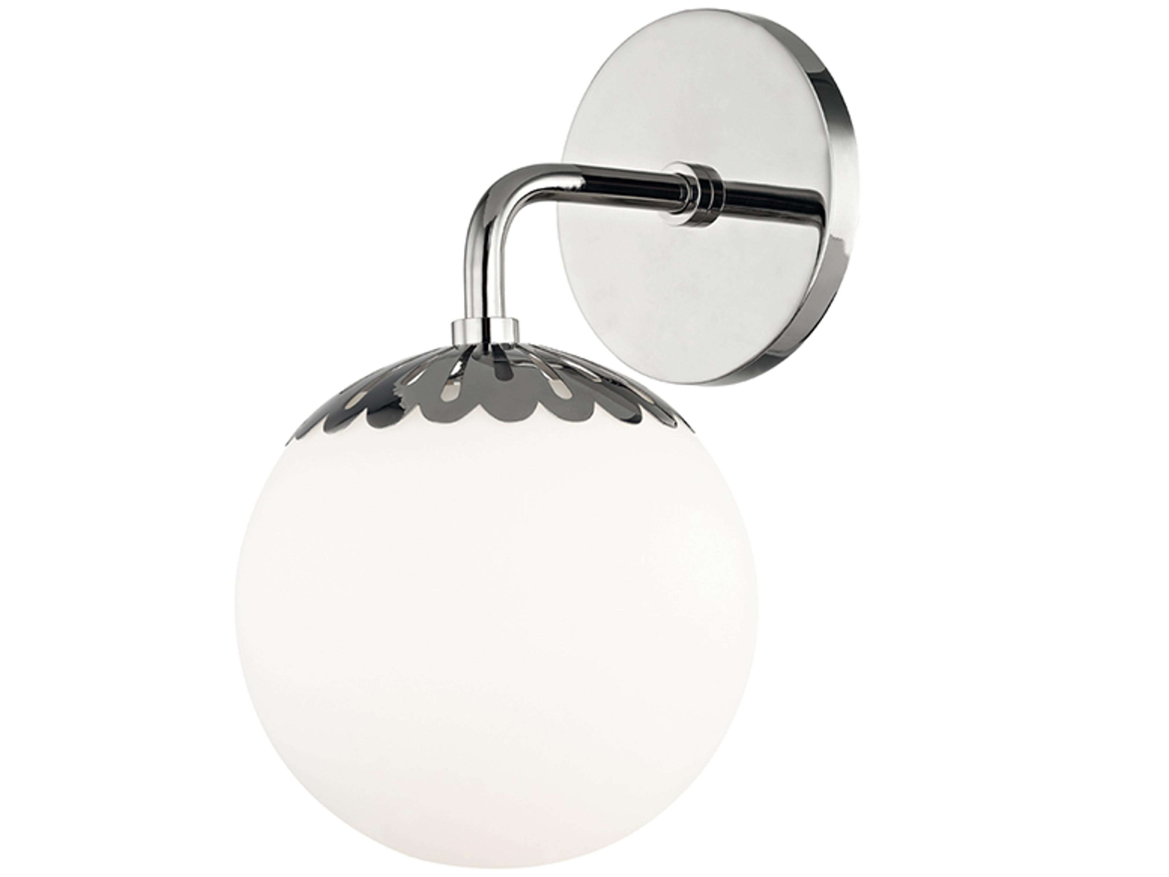 Paige 1-Light Polished Nickel Glass Wall Sconce