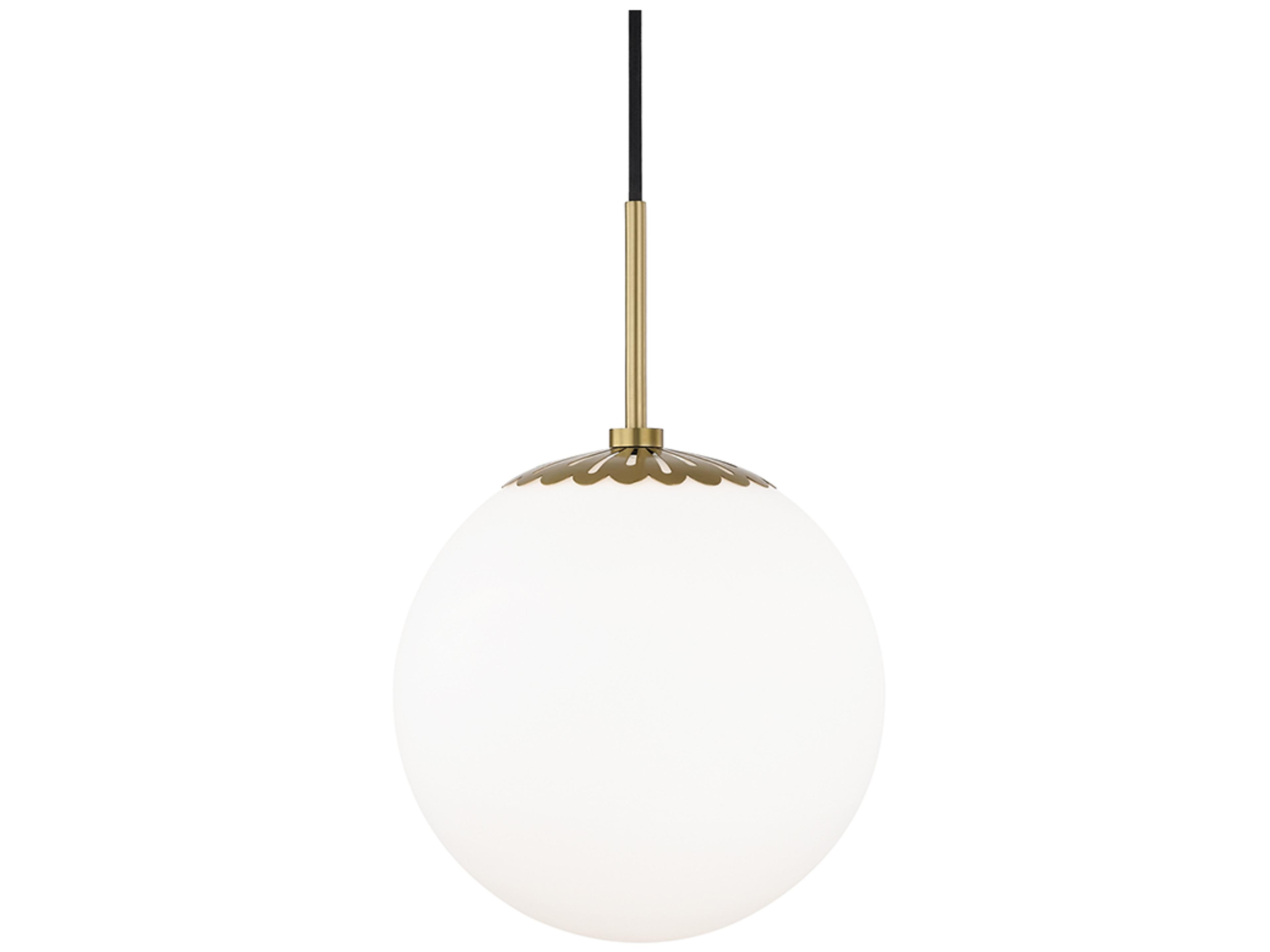 Paige 1-Light Aged Brass Glass Globe Mini Pendant