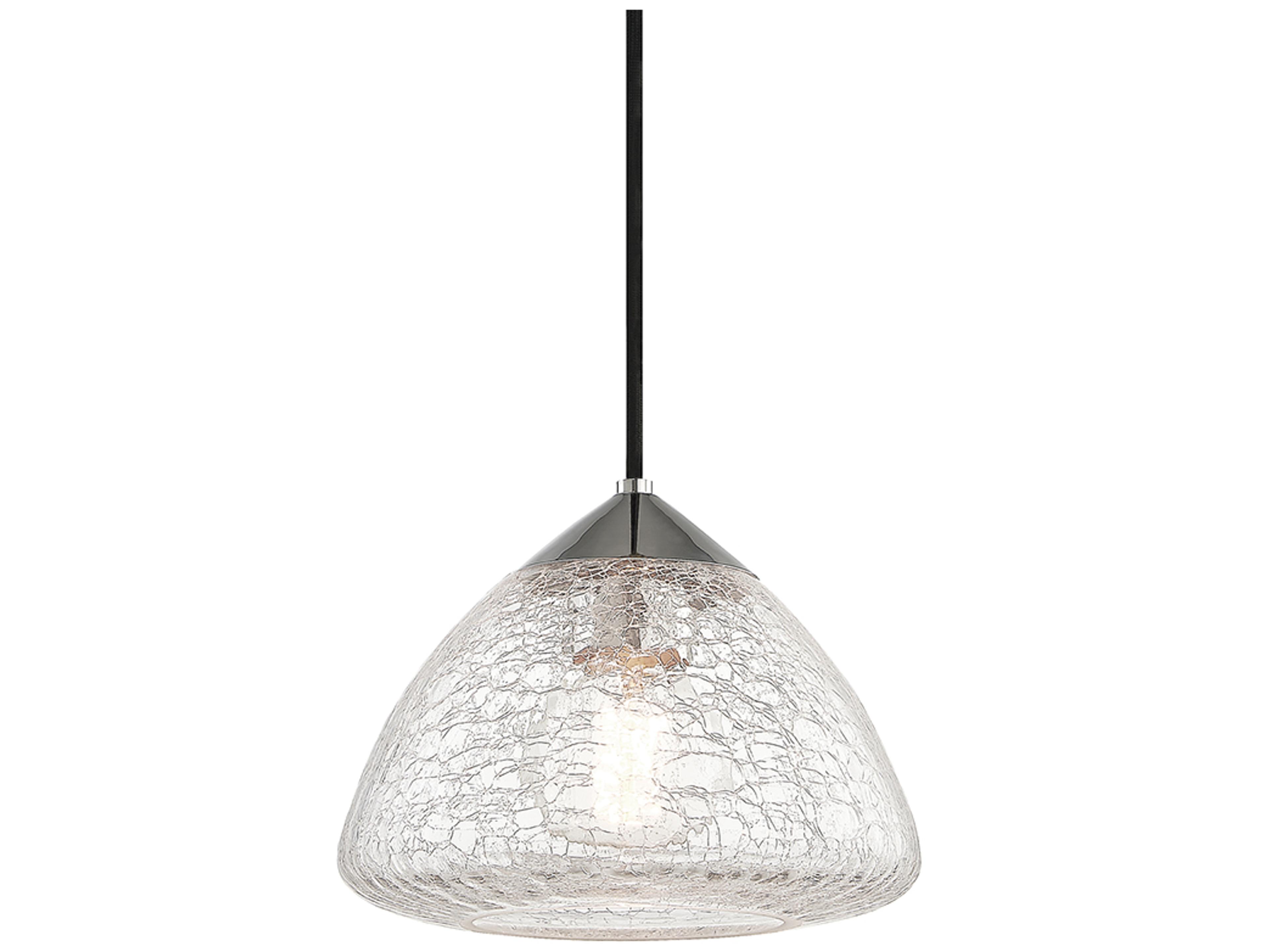 Maya 1-Light Polished Nickel Glass Mini Pendant