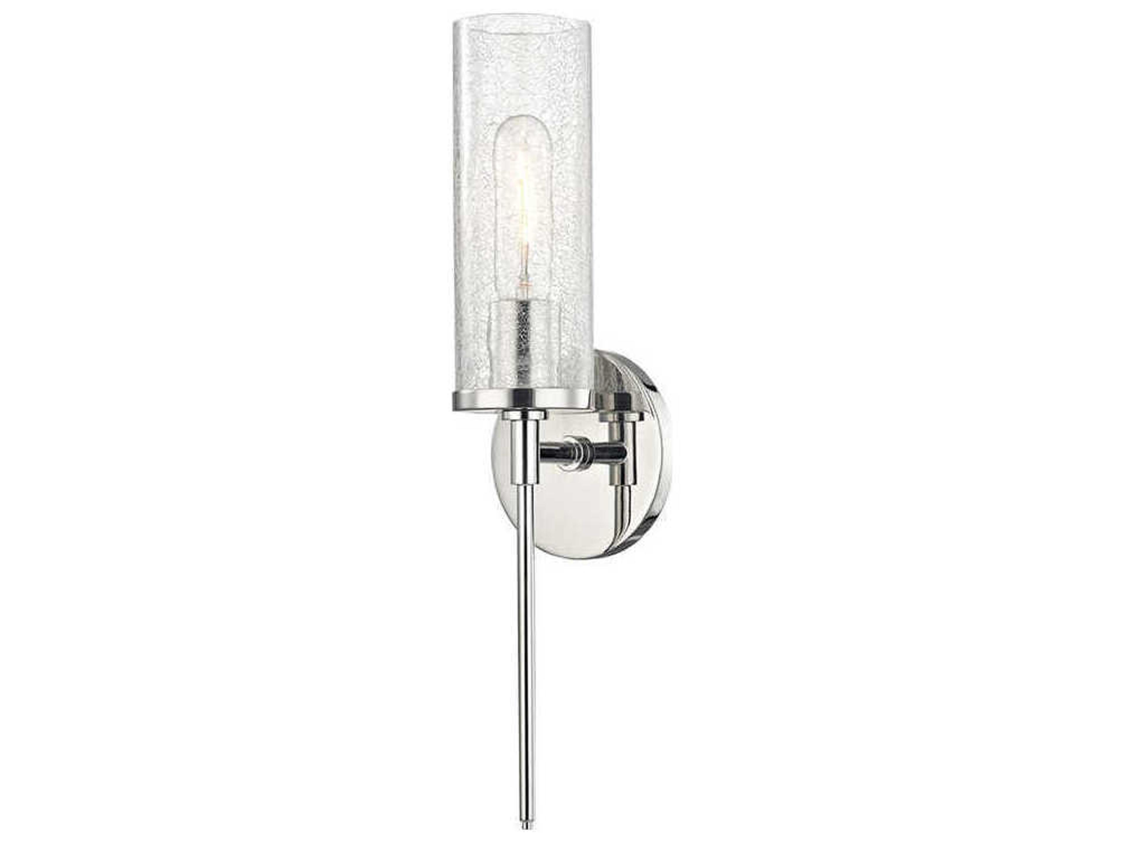 Olivia 1-Light Polished Nickel Glass Wall Sconce