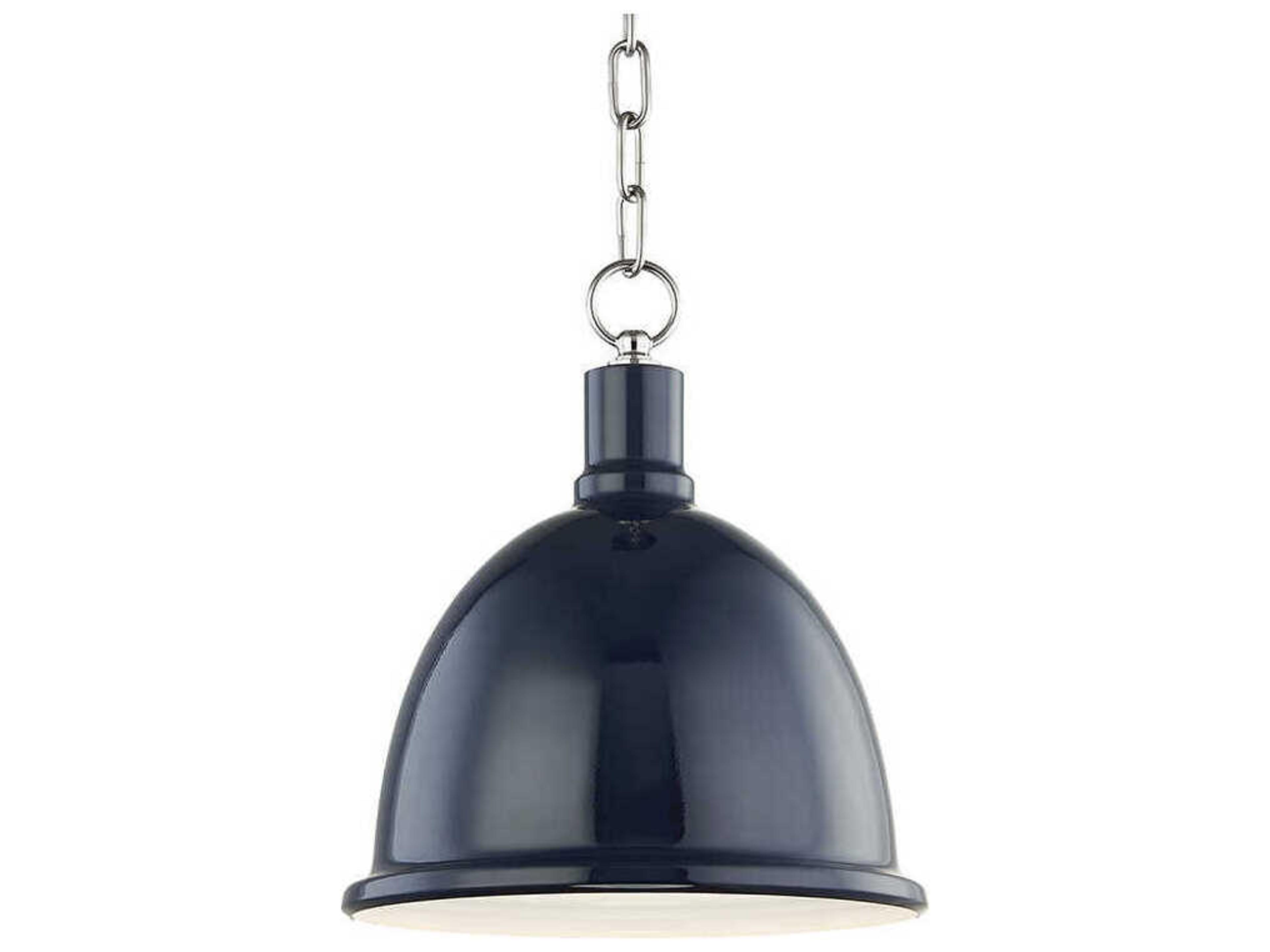Blair 1-Light Polished Nickel Navy Dome Mini Pendant