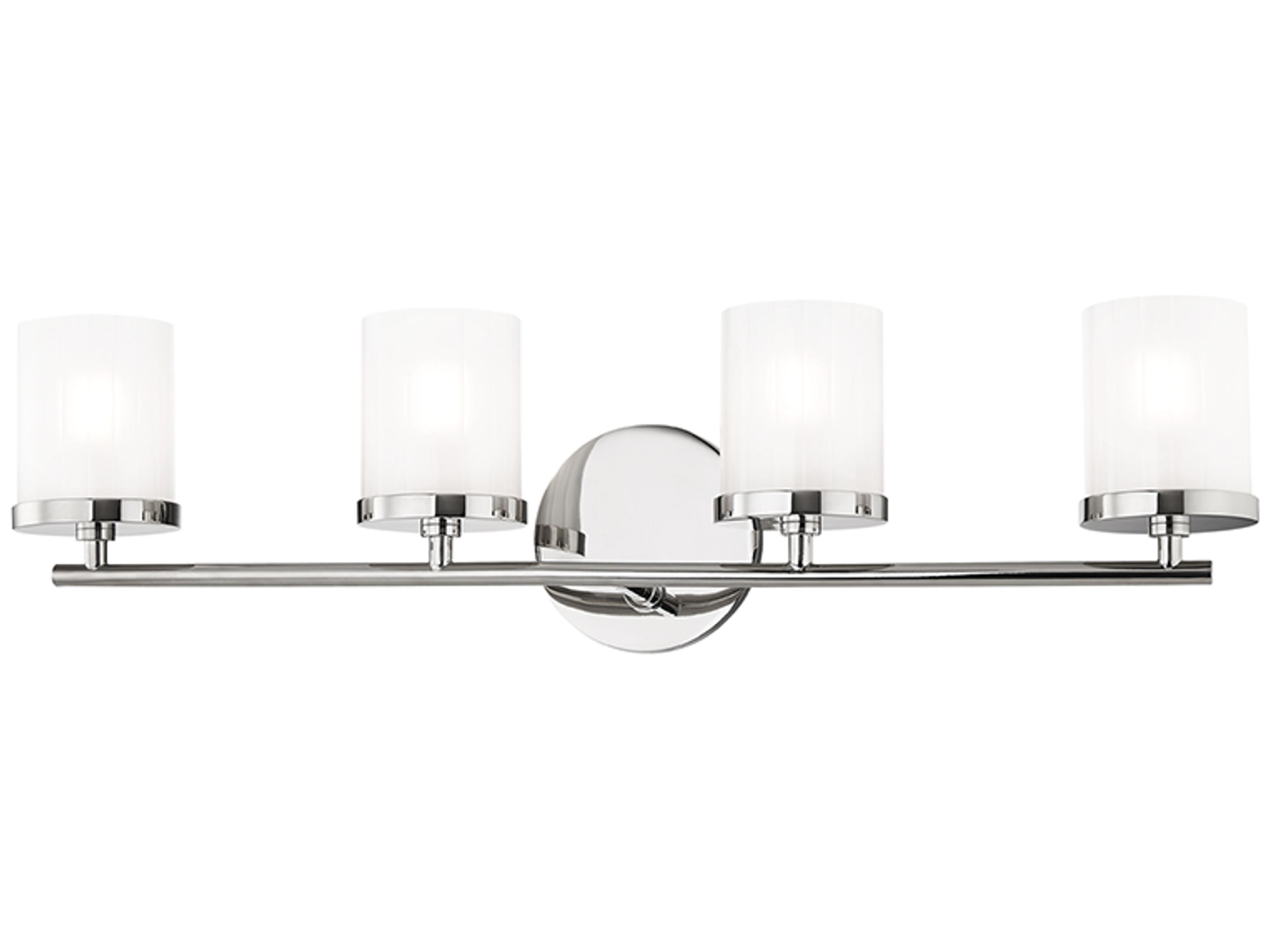 Ryan 4-Light Polished Nickel Glass Vanity Light