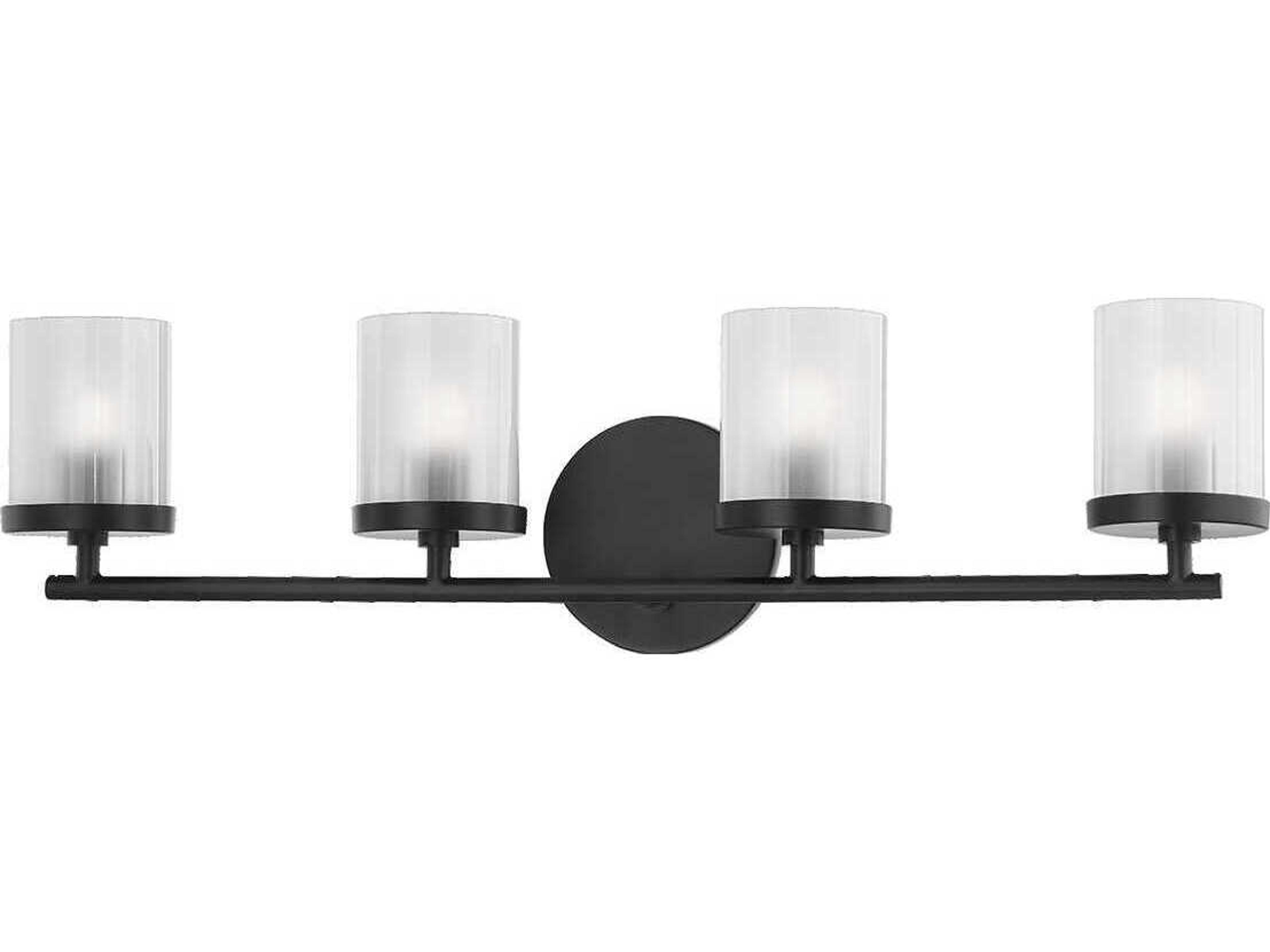 Ryan 4-Light Soft Black Glass Vanity Light