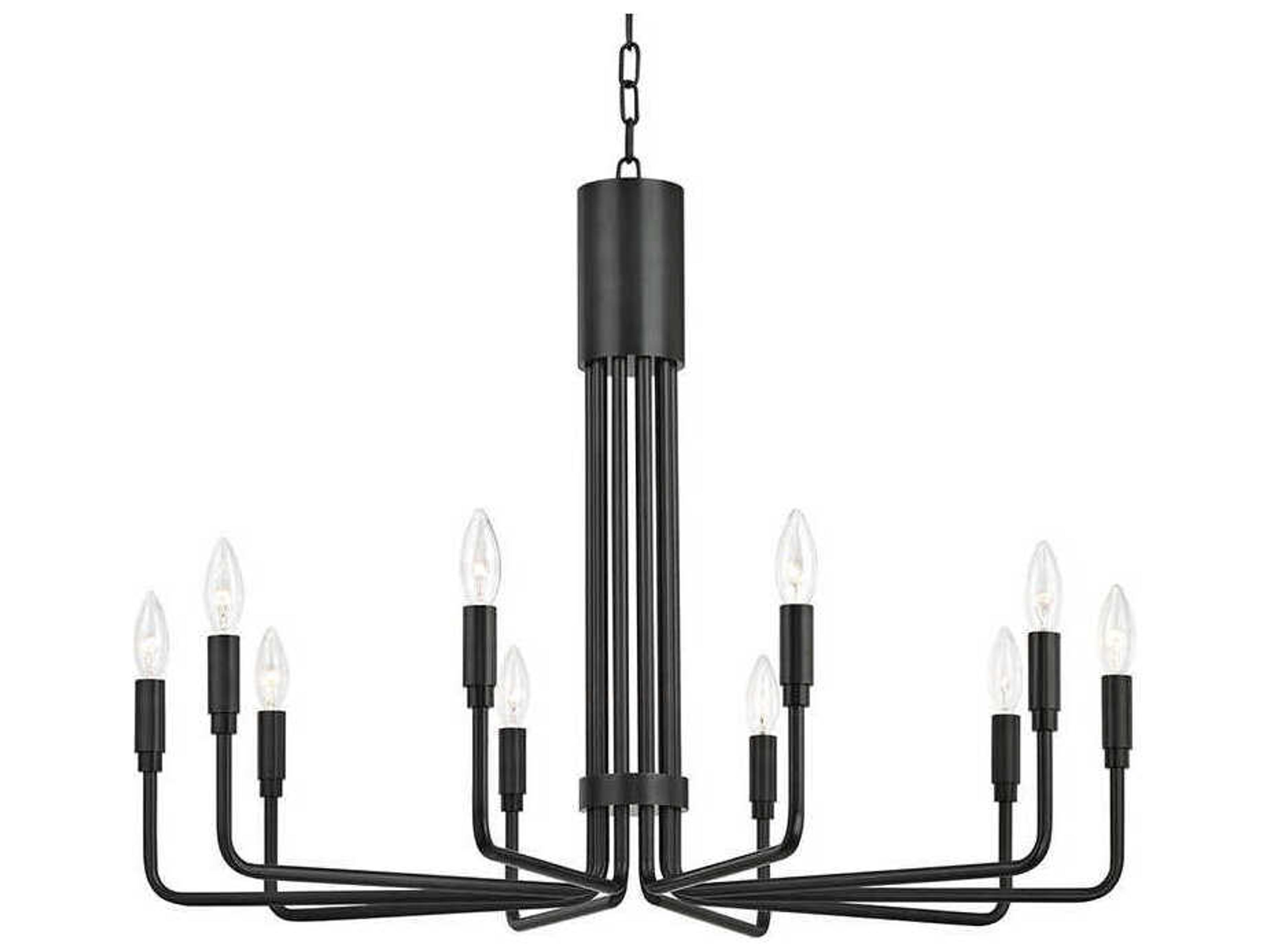 Brigitte 10-Light Old Bronze Candelabra Chandelier