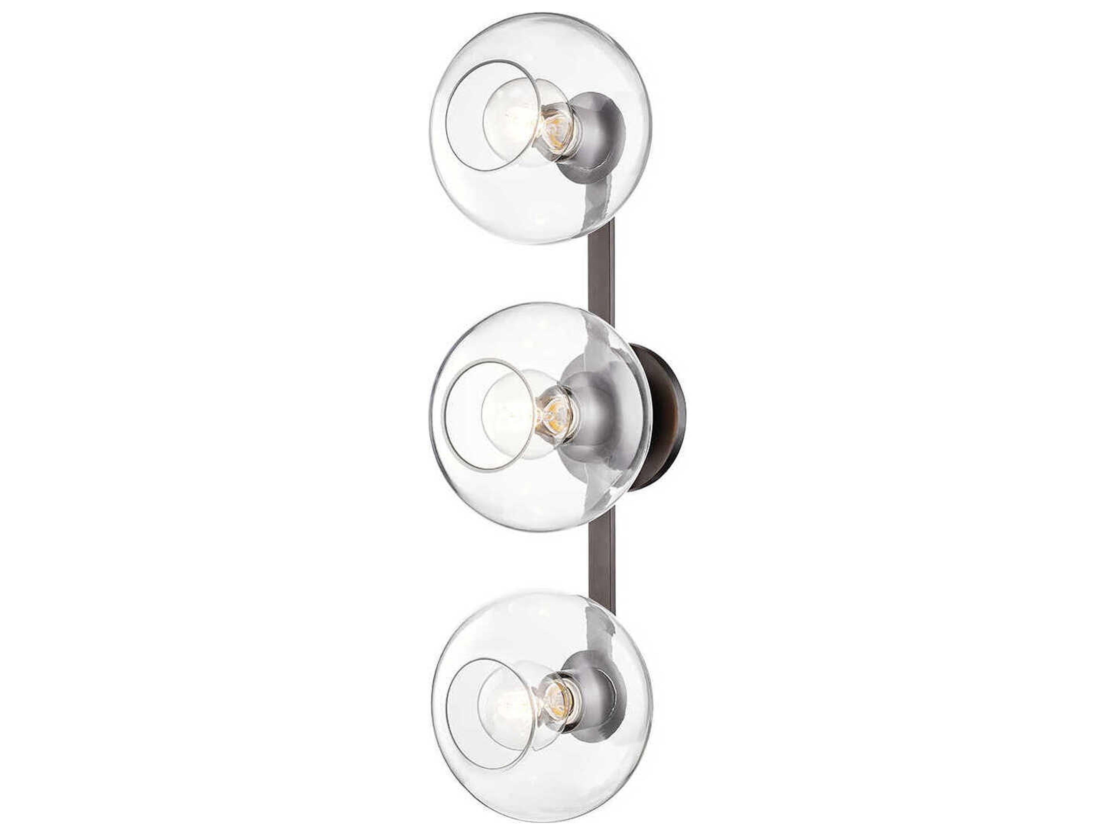 Mitzi Margot 3-Light Old Bronze Glass Vanity Light