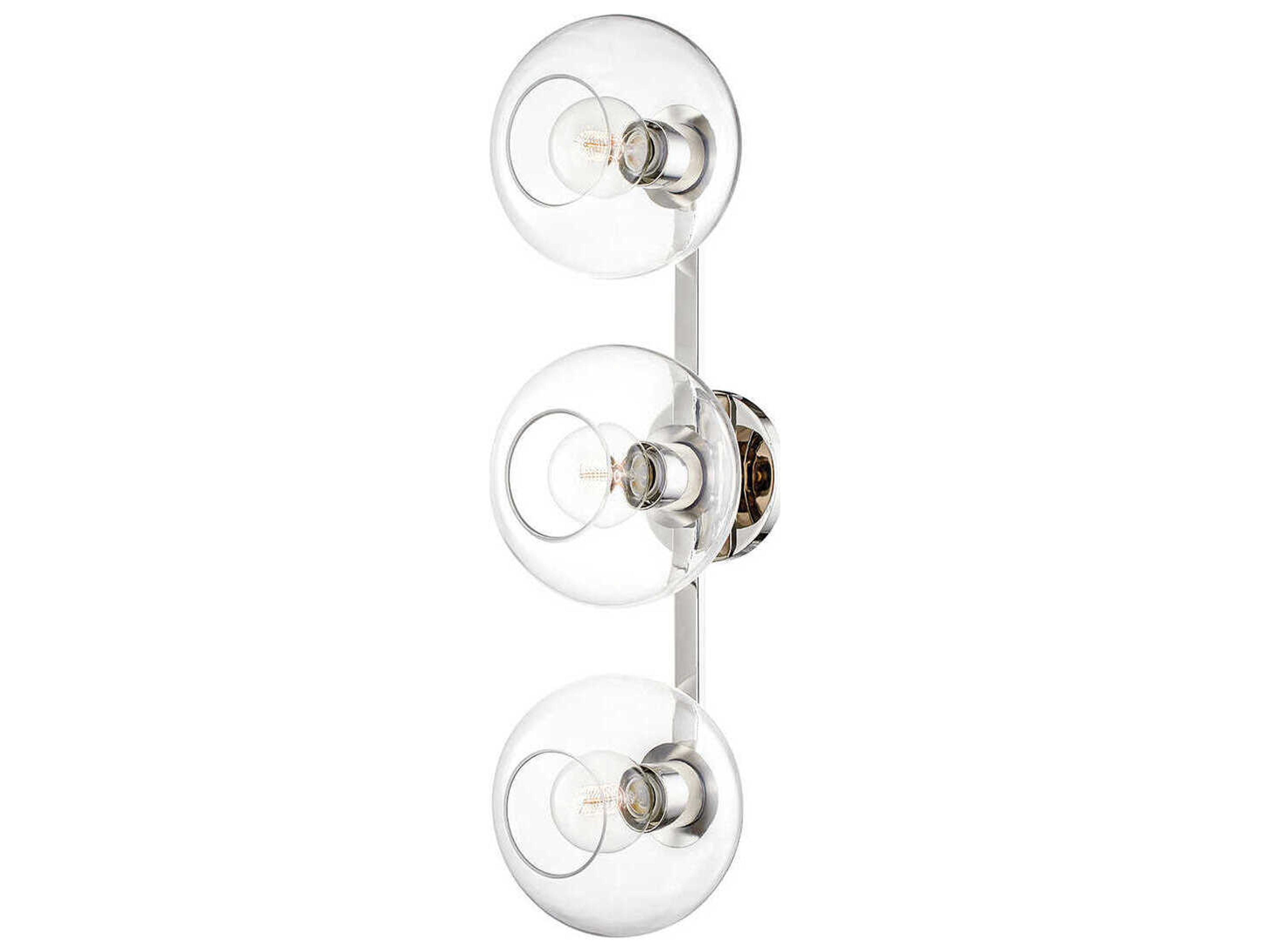 Mitzi Margot 3-Light Polished Nickel Glass Vanity Light