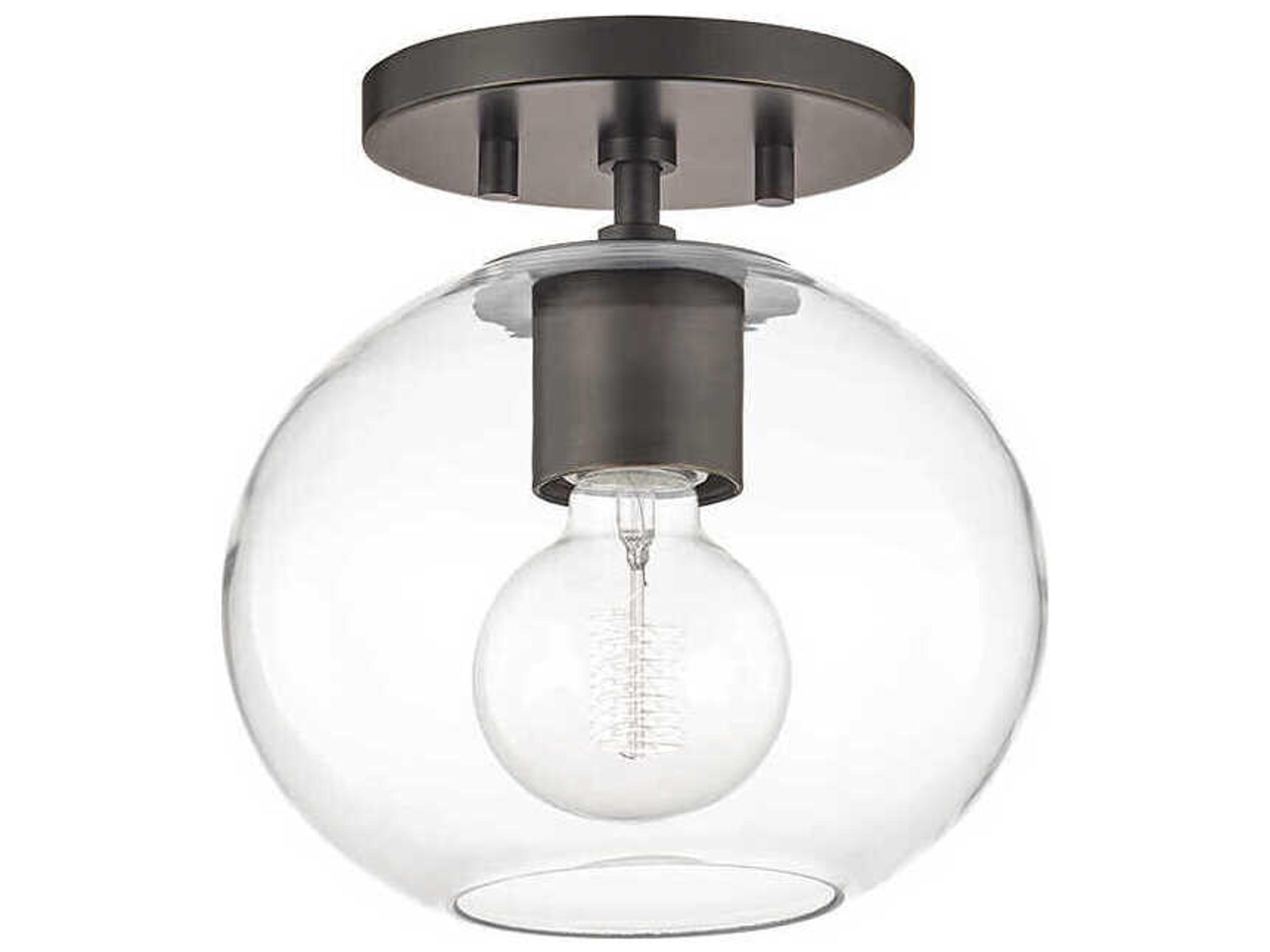 Margot 1-Light Old Bronze Glass Globe Semi Flush Mount