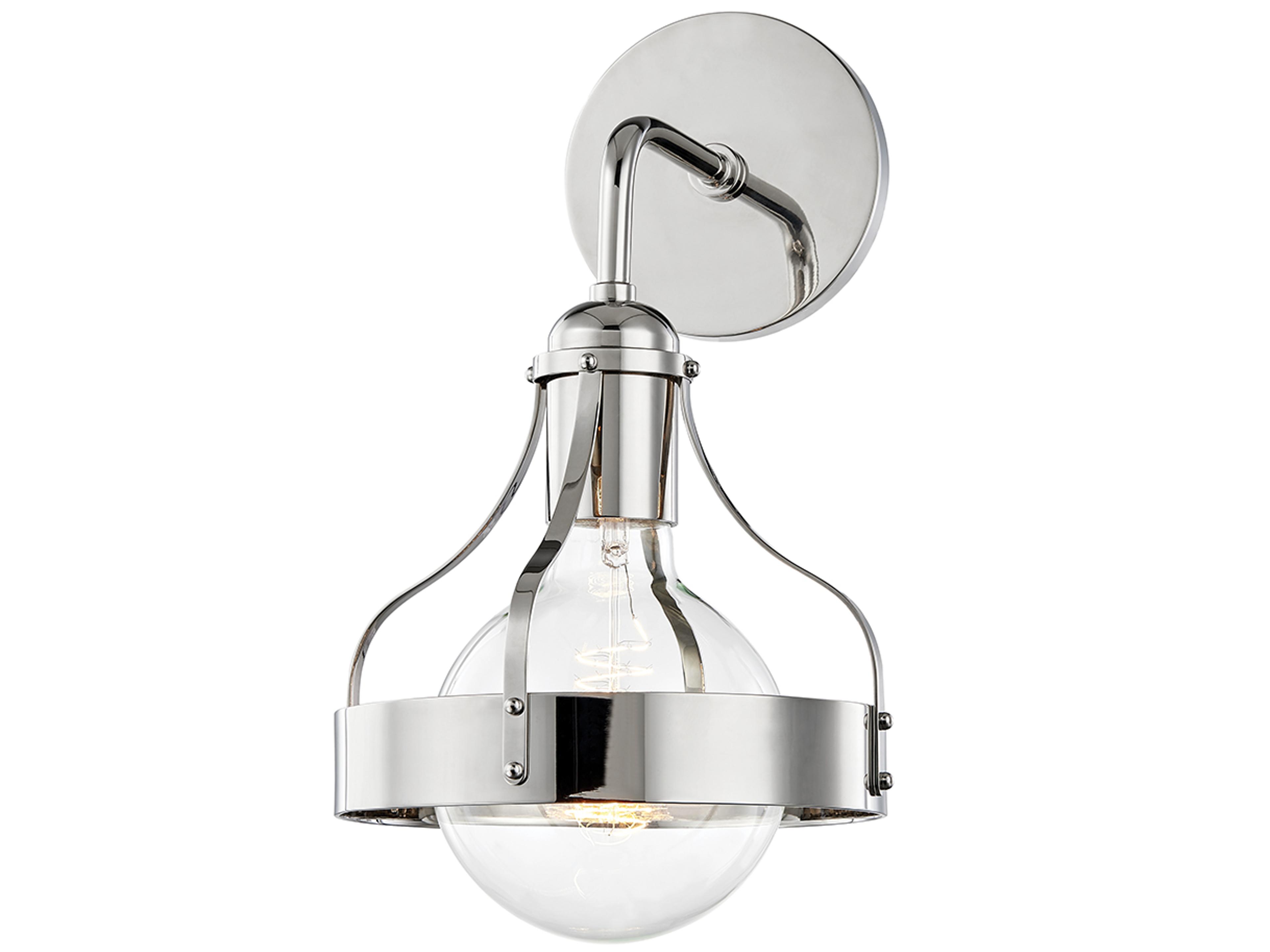 Violet 1-Light Polished Nickel Wall Sconce