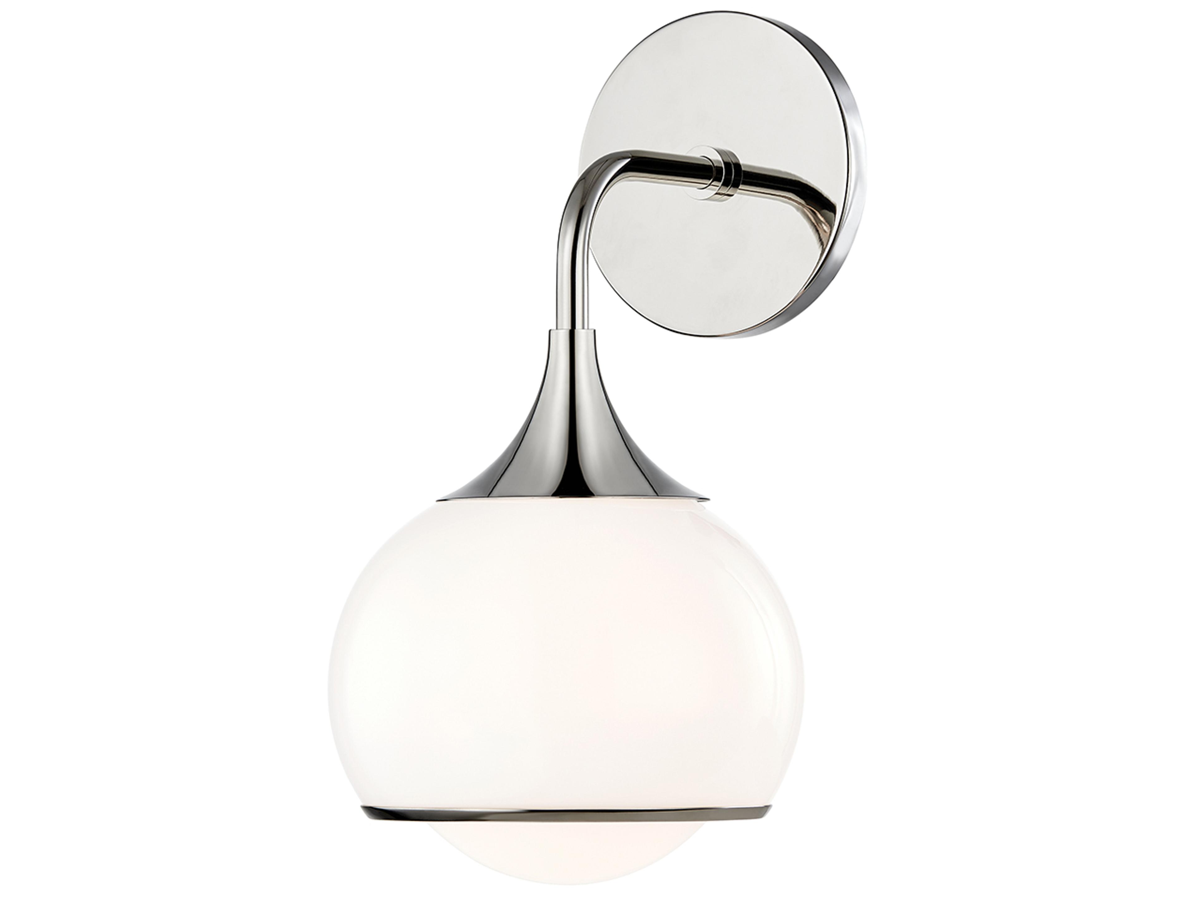 Reese 1-Light Polished Nickel Glass Wall Sconce