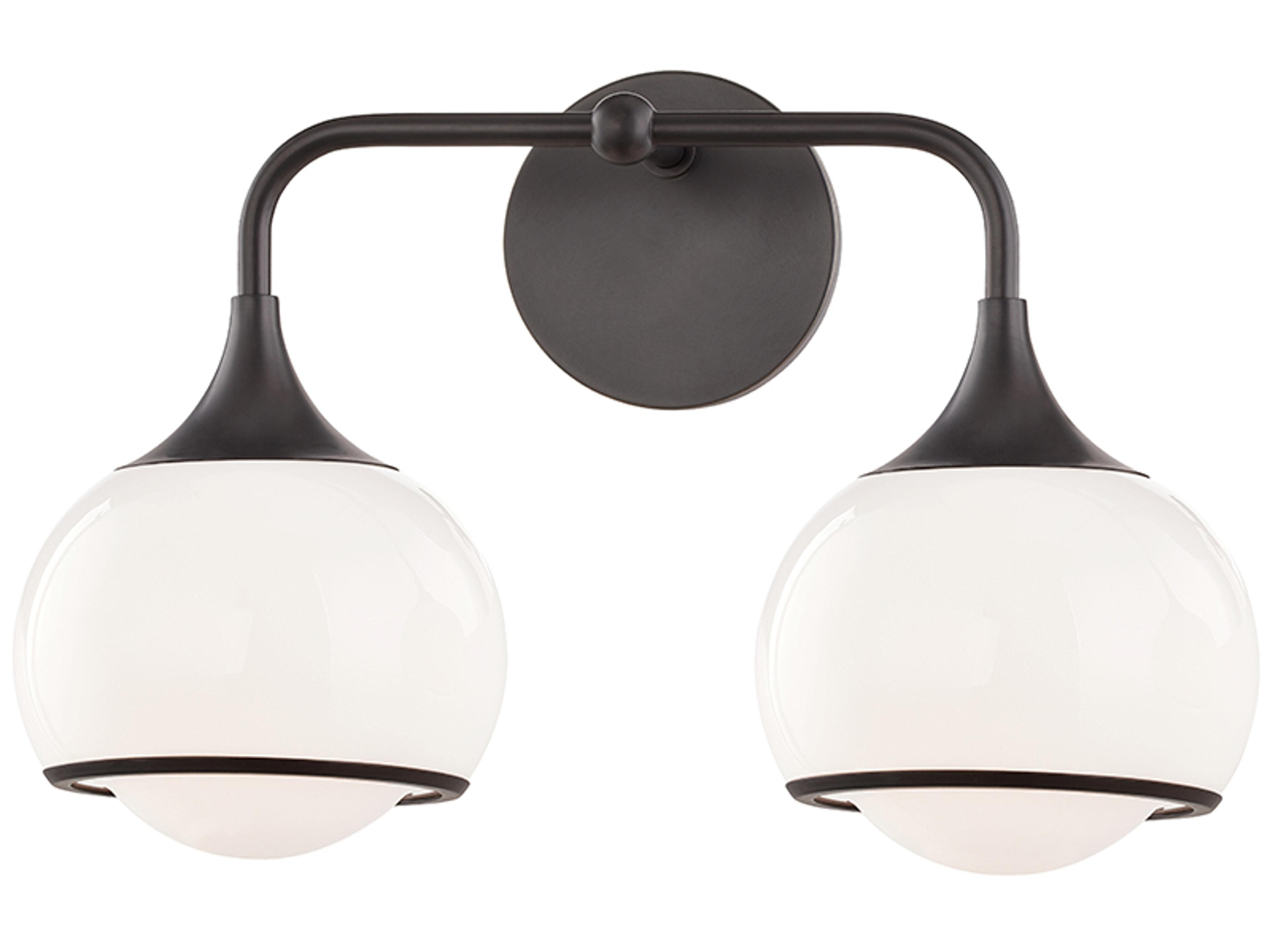 Reese 2-Light Old Bronze Glass Vanity Light