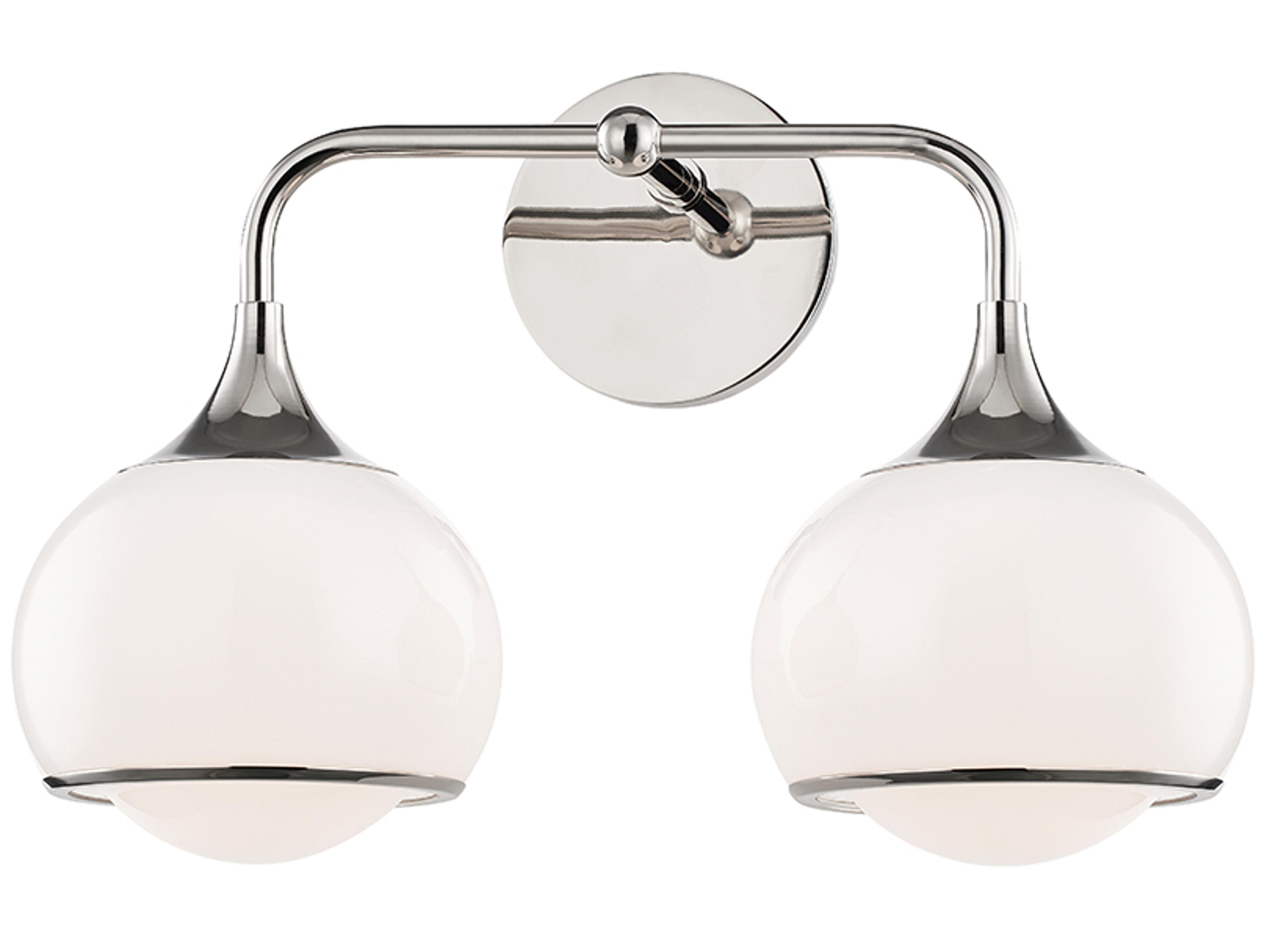 Reese 2-Light Polished Nickel Glass Vanity Light