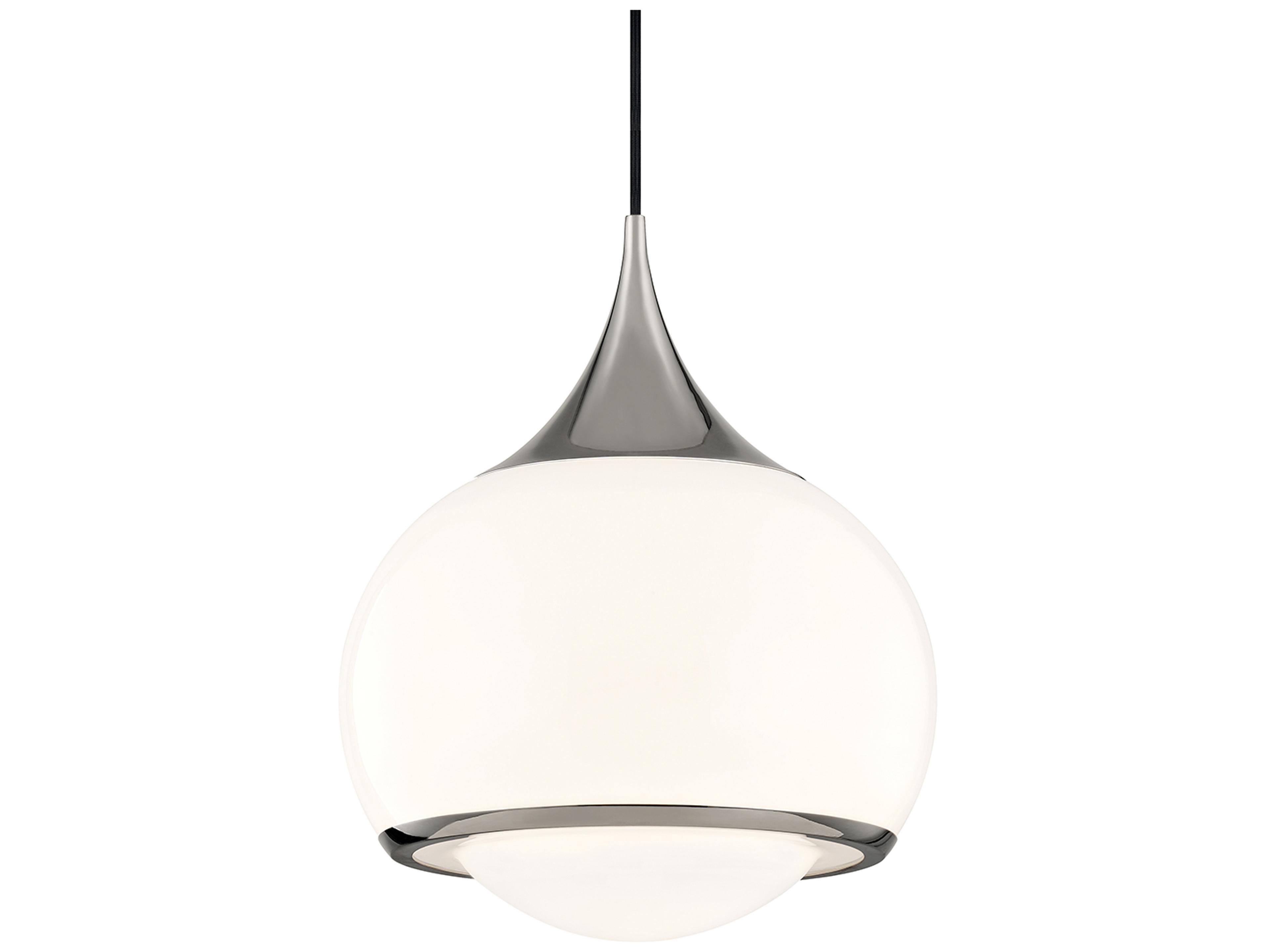 Reese 1-Light Polished Nickel Glass Globe Pendant