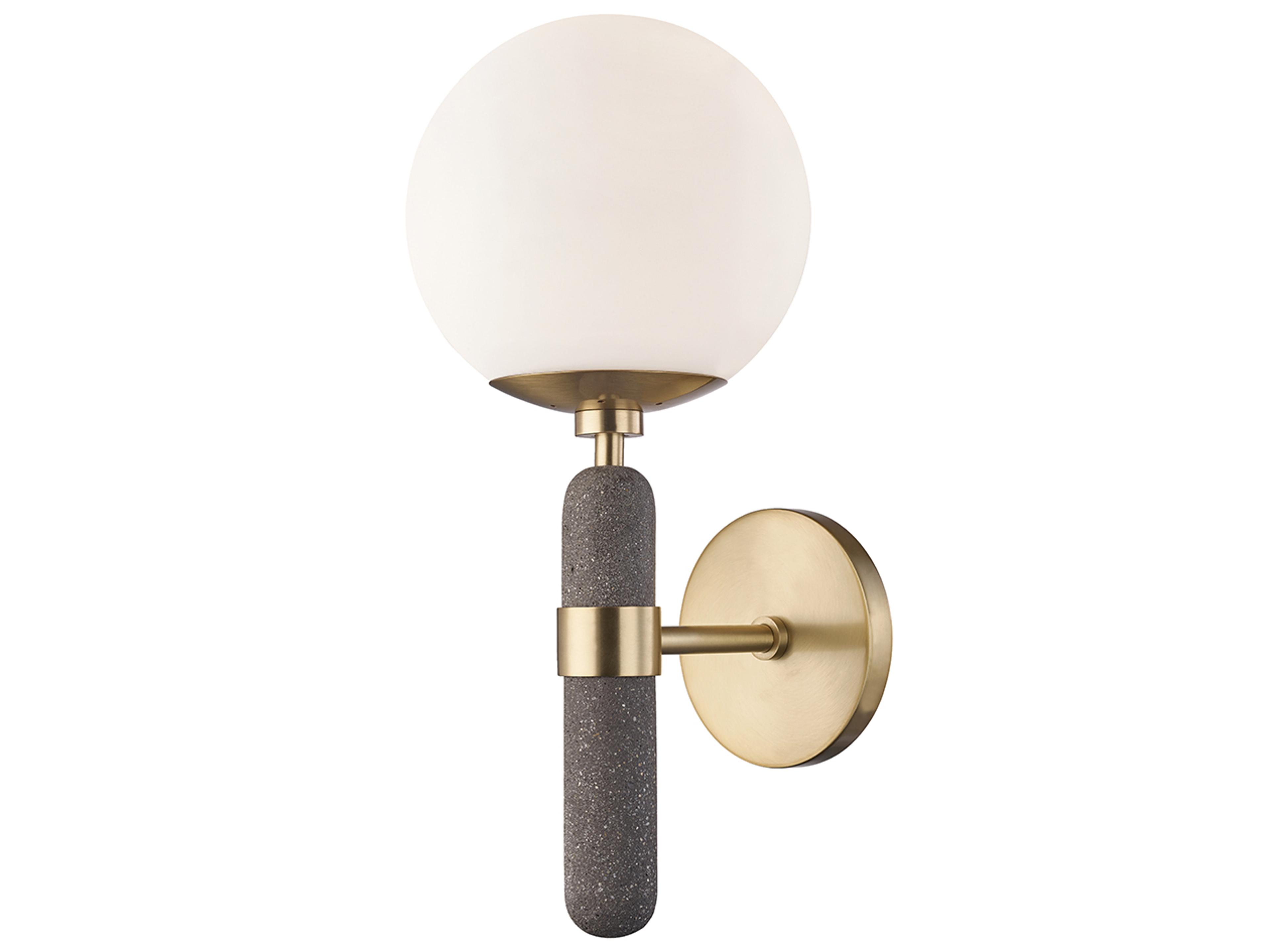 Brielle 1-Light Aged Brass Glass Wall Sconce