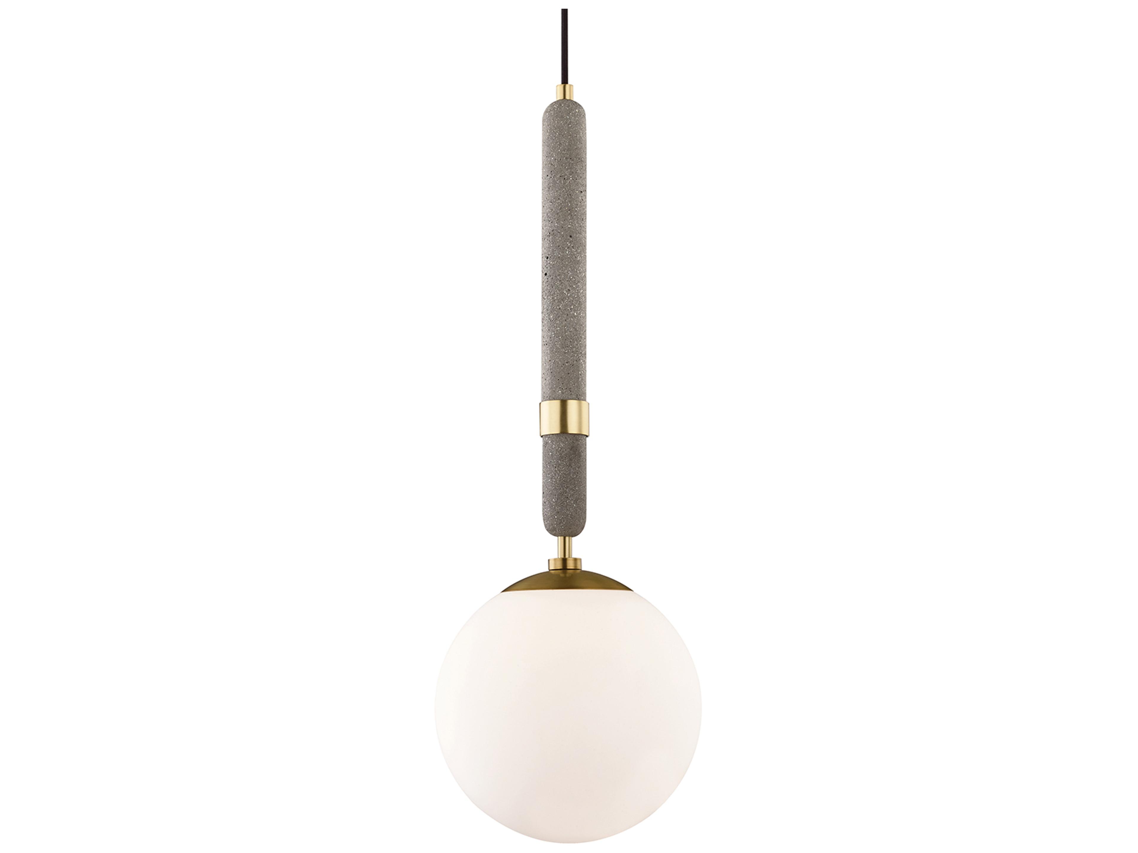 Brielle 1-Light Aged Brass Glass Globe Mini Pendant