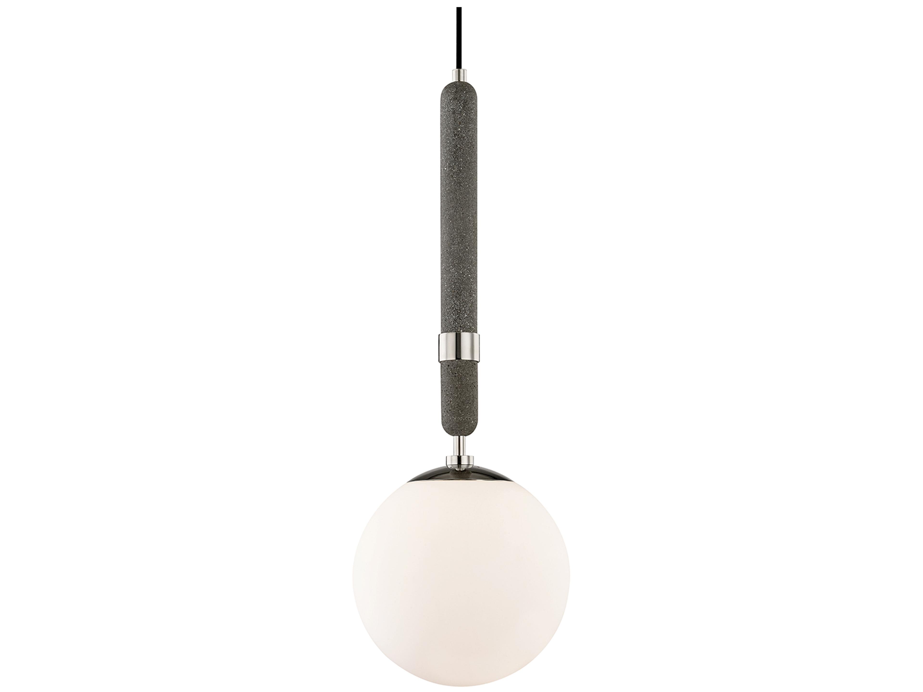 Brielle 1-Light Polished Nickel Glass Globe Mini Pendant