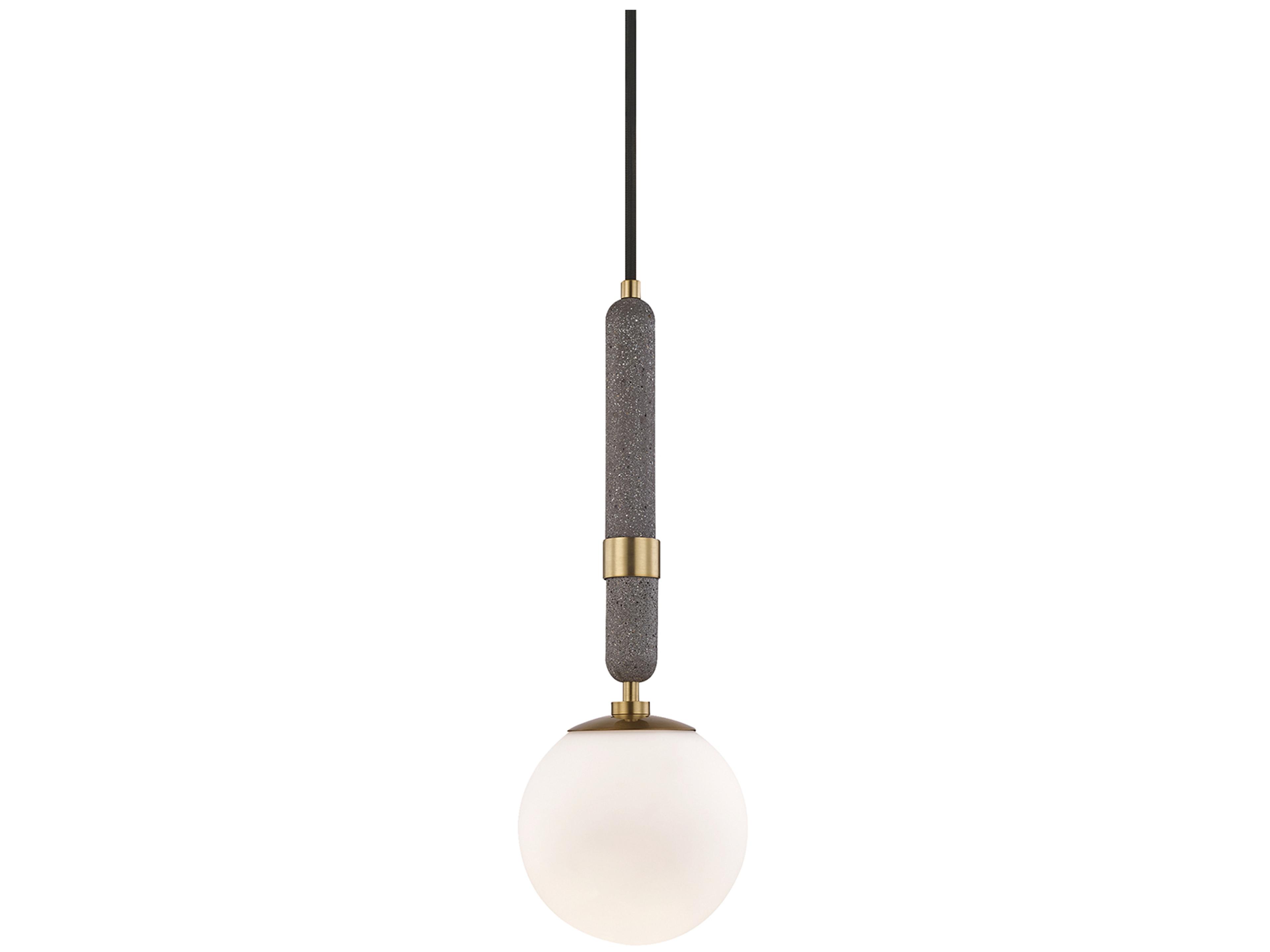 Brielle 1-Light Aged Brass Glass Globe Mini Pendant
