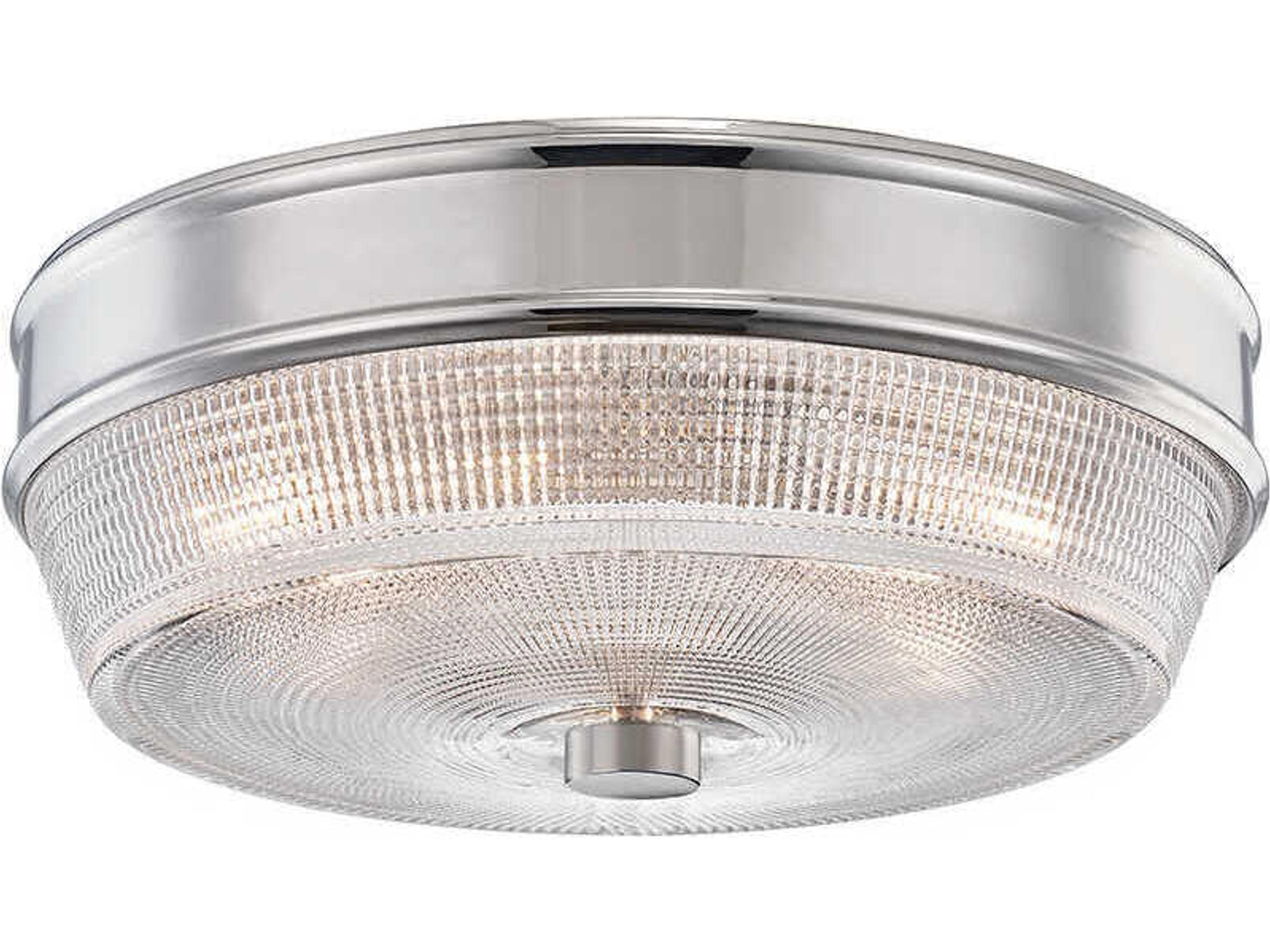 Lacey 2-Light Polished Nickel Glass Drum Flush Mount