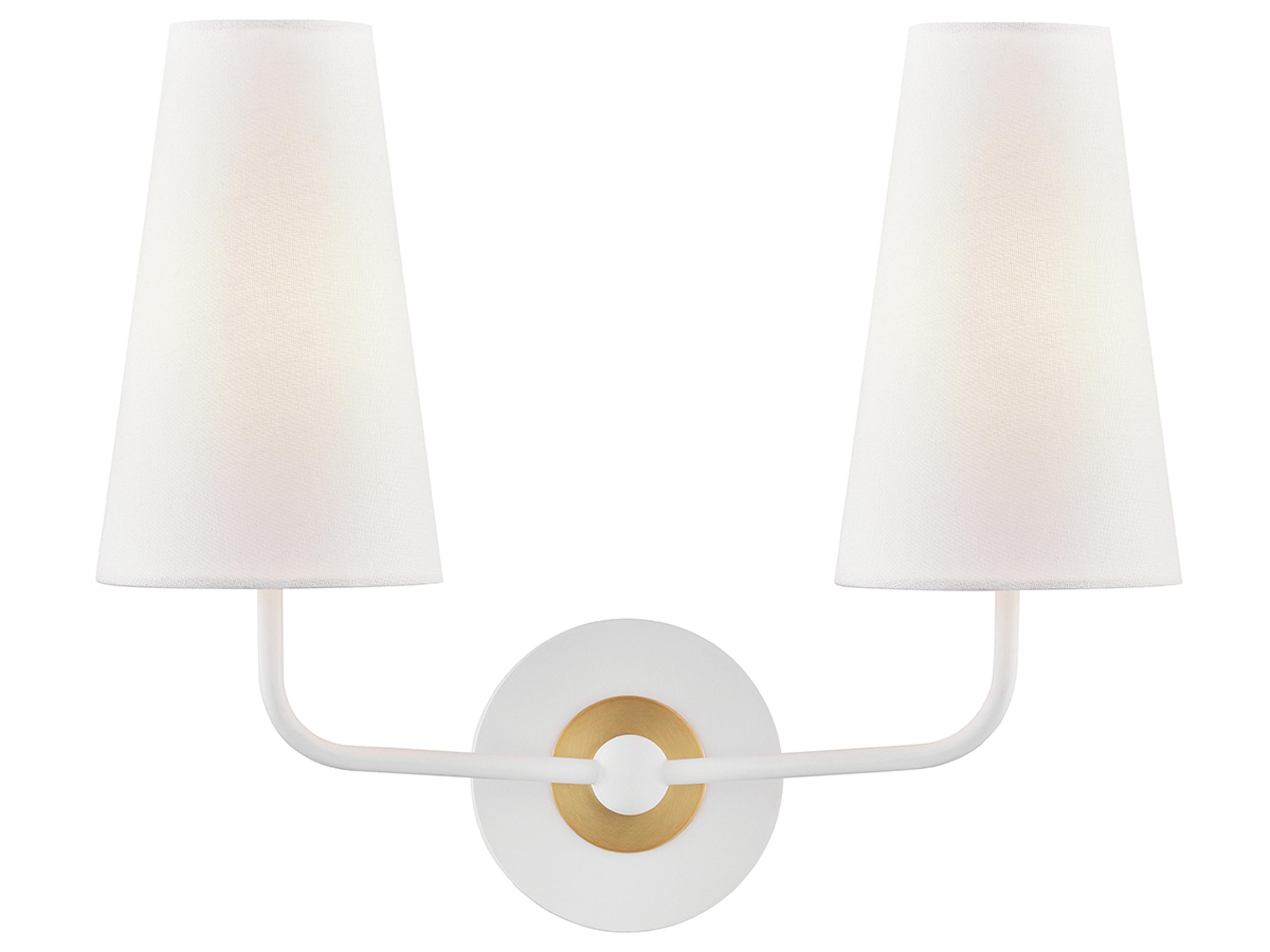 Merri 2-Light Aged Brass Soft Off White Vanity Light