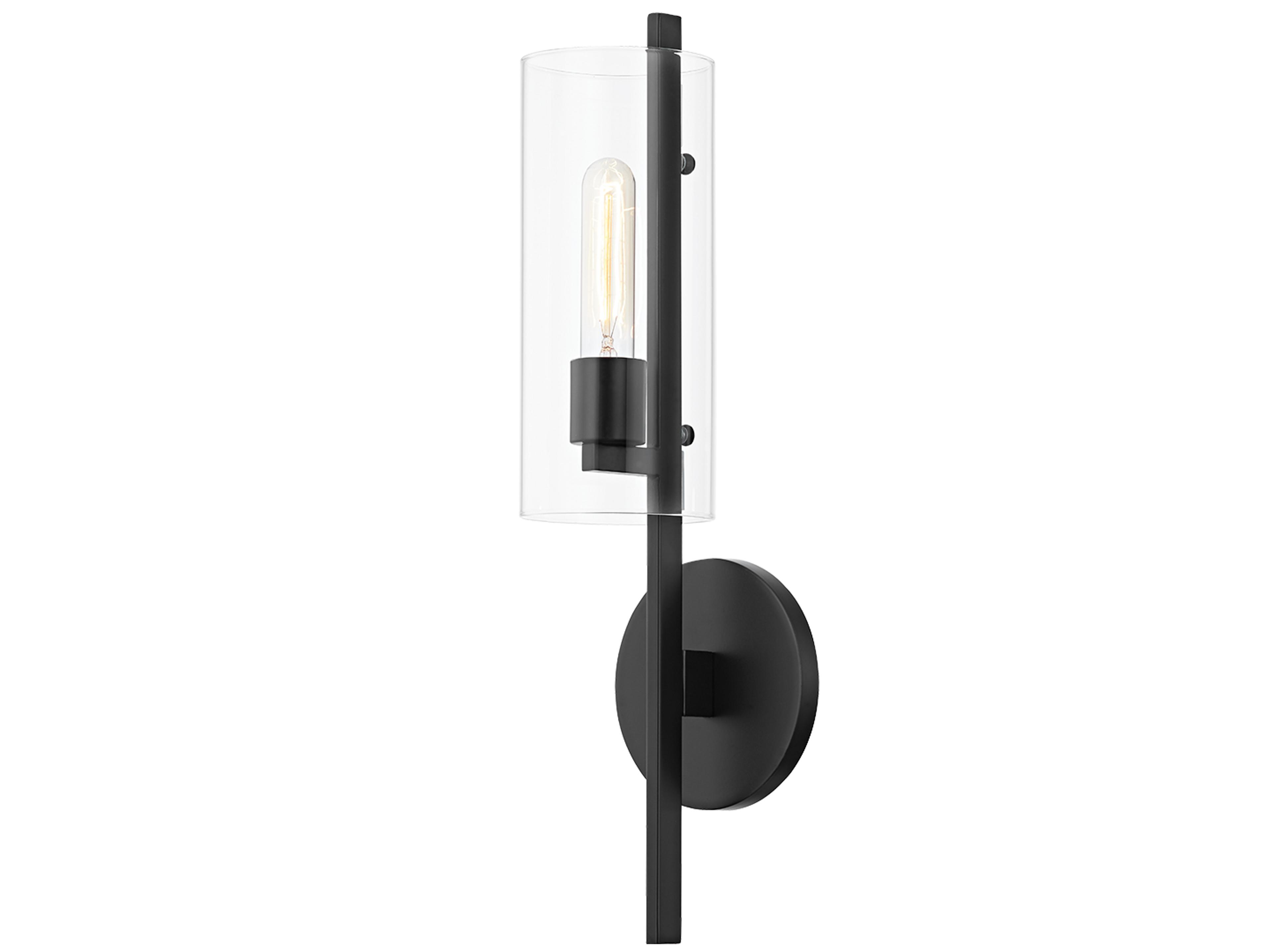 Ariel 1-Light Soft Black Glass Wall Sconce