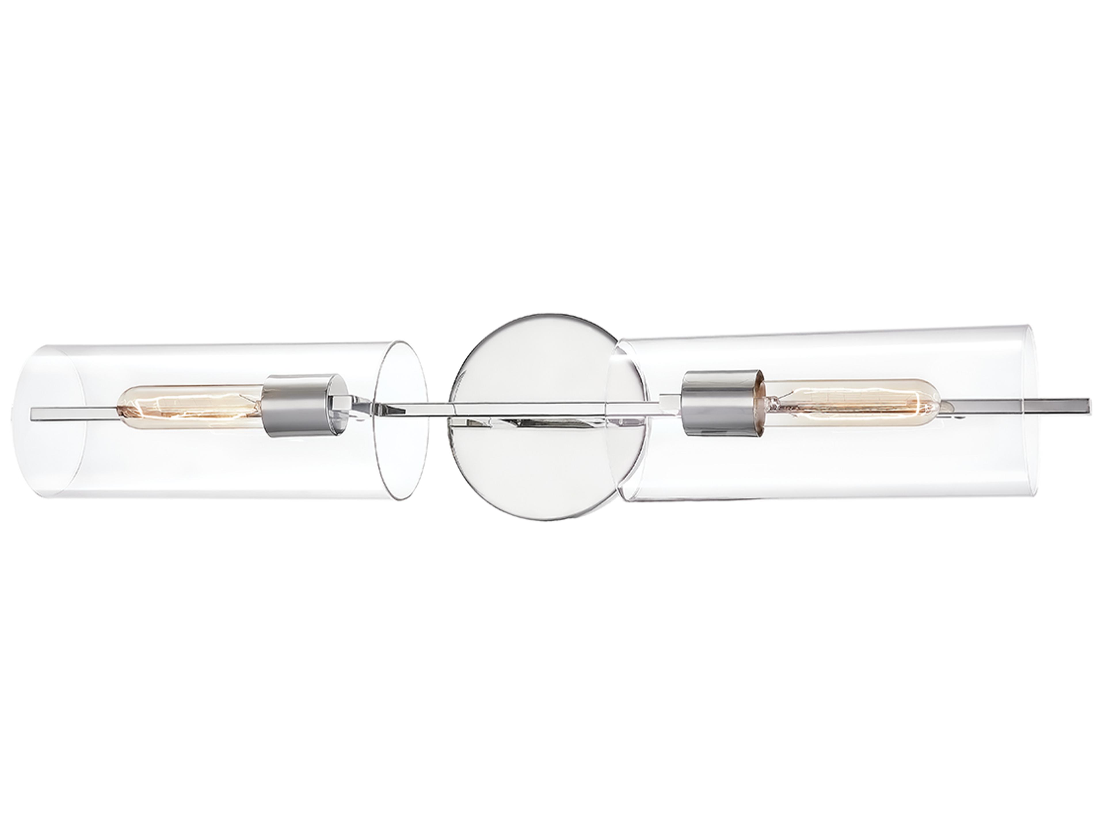 Mitzi Ariel 2-Light Polished Nickel Glass Wall Sconce