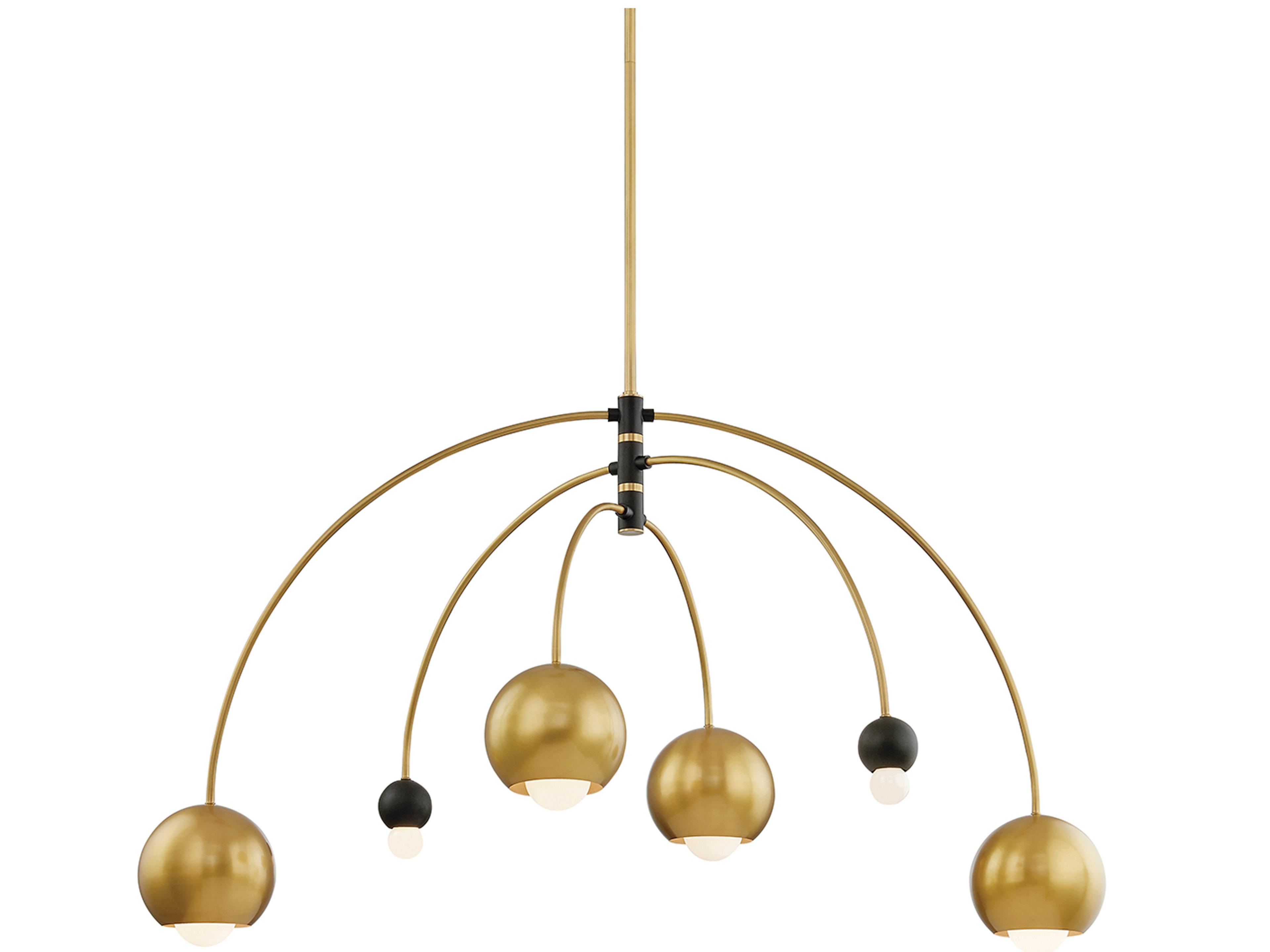 Mitzi Willow 2-Light Aged Brass Black Globe Pendant