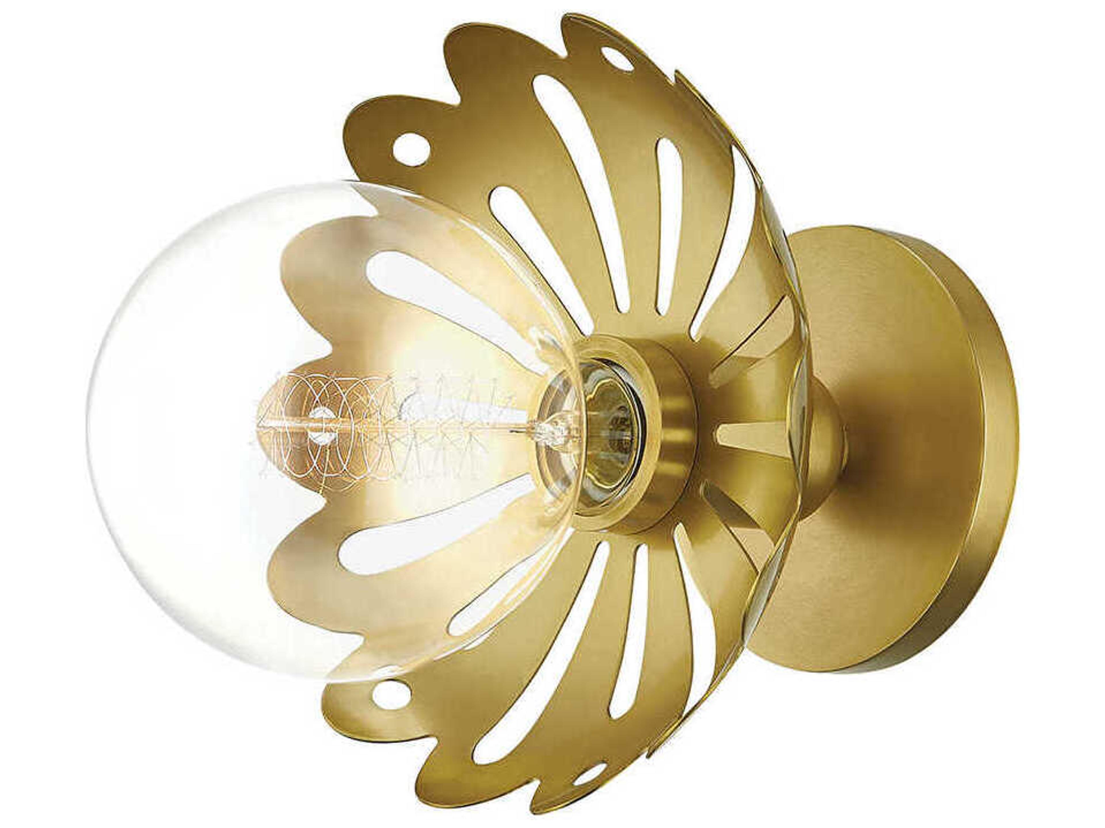 Alyssa 1-Light Aged Brass Wall Sconce