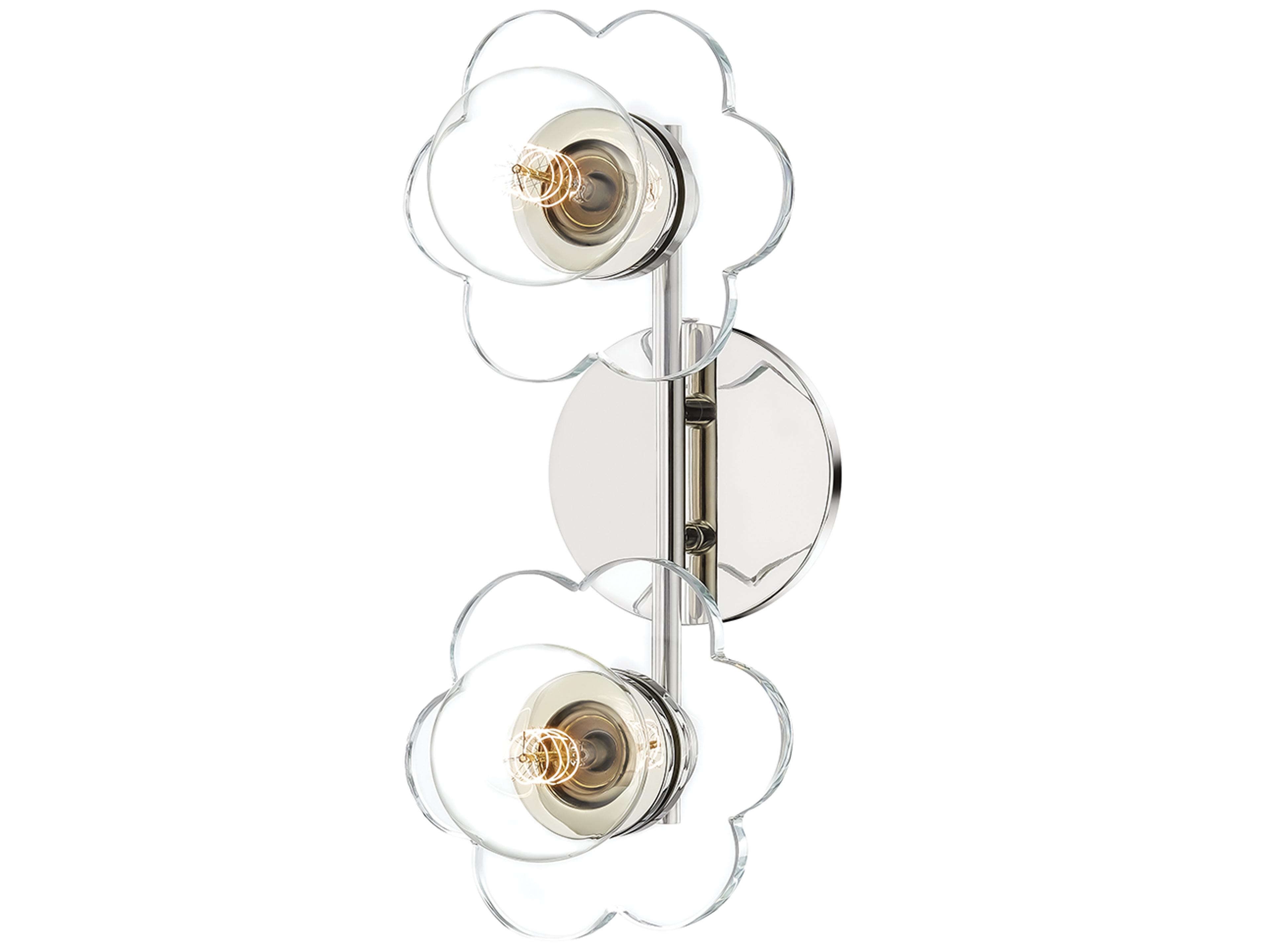 Mitzi Alexa 2-Light Polished Nickel Crystal Vanity Light