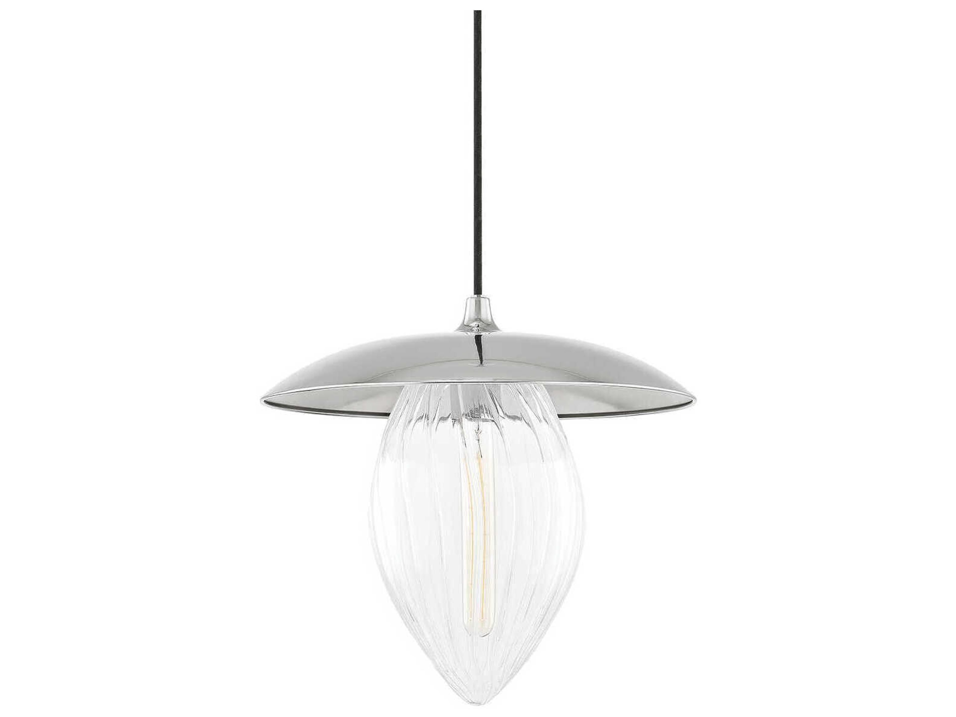 Lana 1-Light Polished Nickel Glass Pendant
