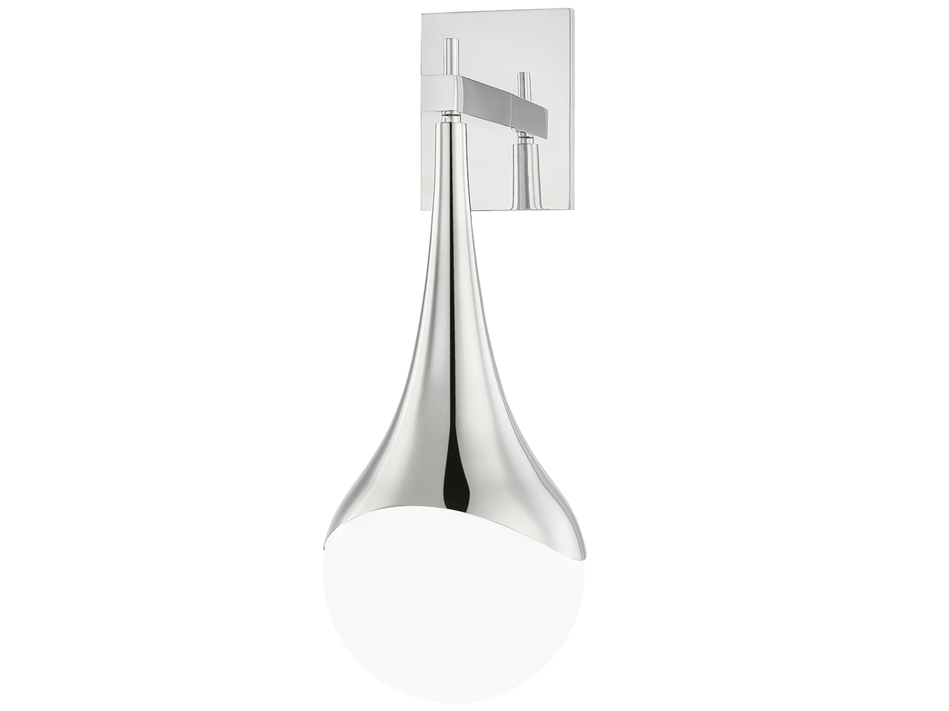 Ariana 1-Light Polished Nickel Glass Wall Sconce