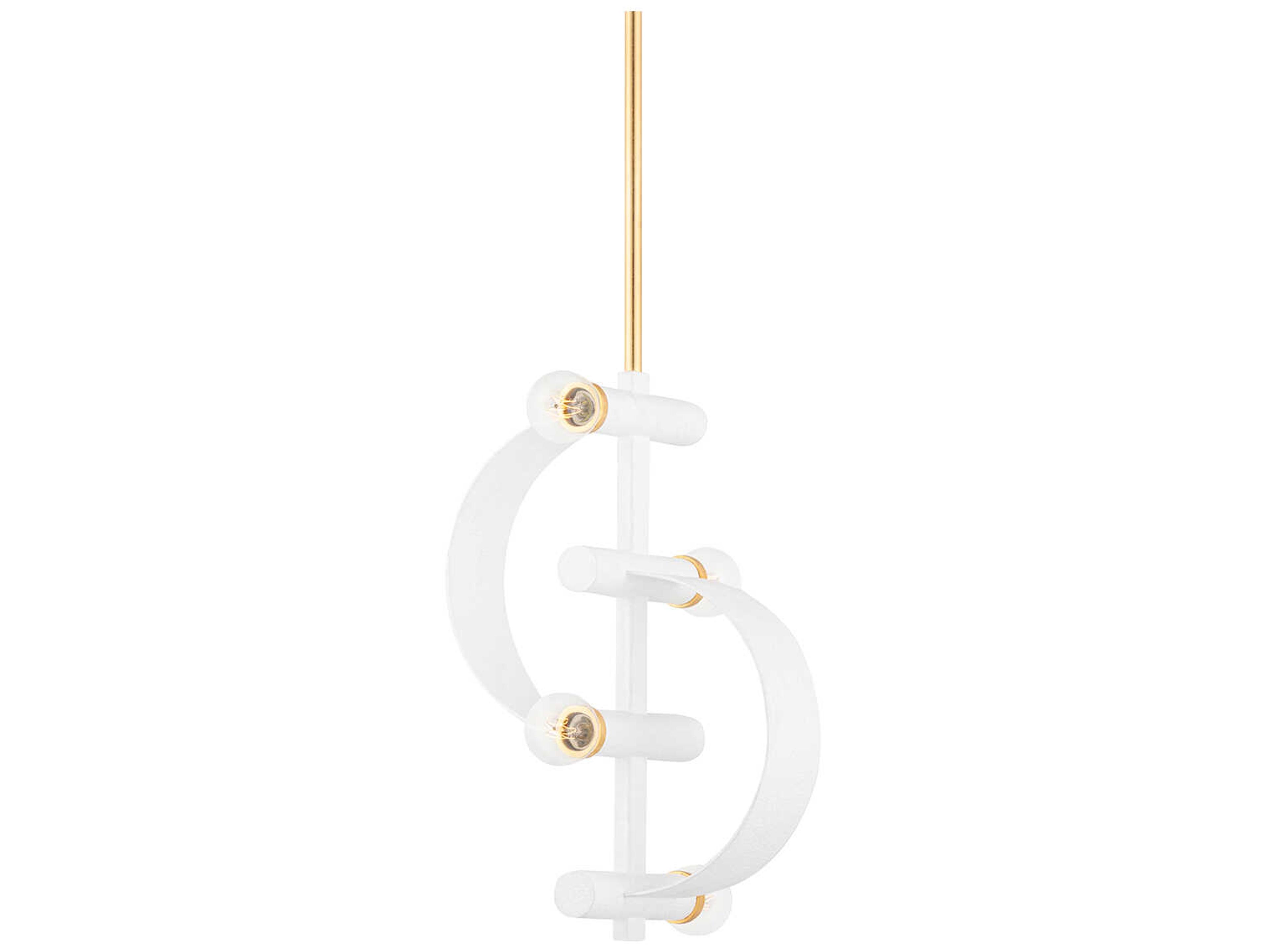 Maddie 4-Light Gold Leaf White Mini Pendant