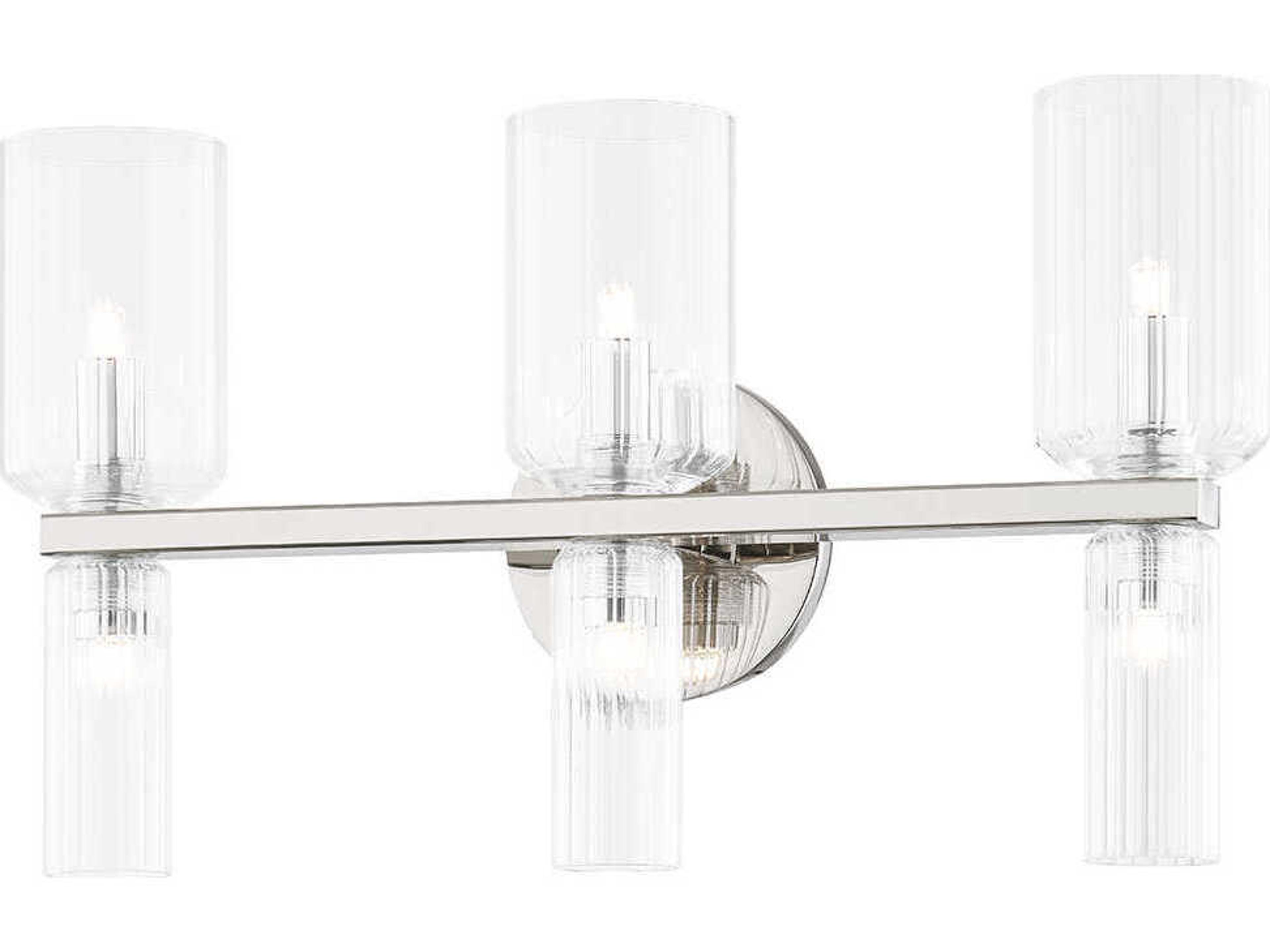 Tabitha 6-Light Polished Nickel Glass LED Vanity Light