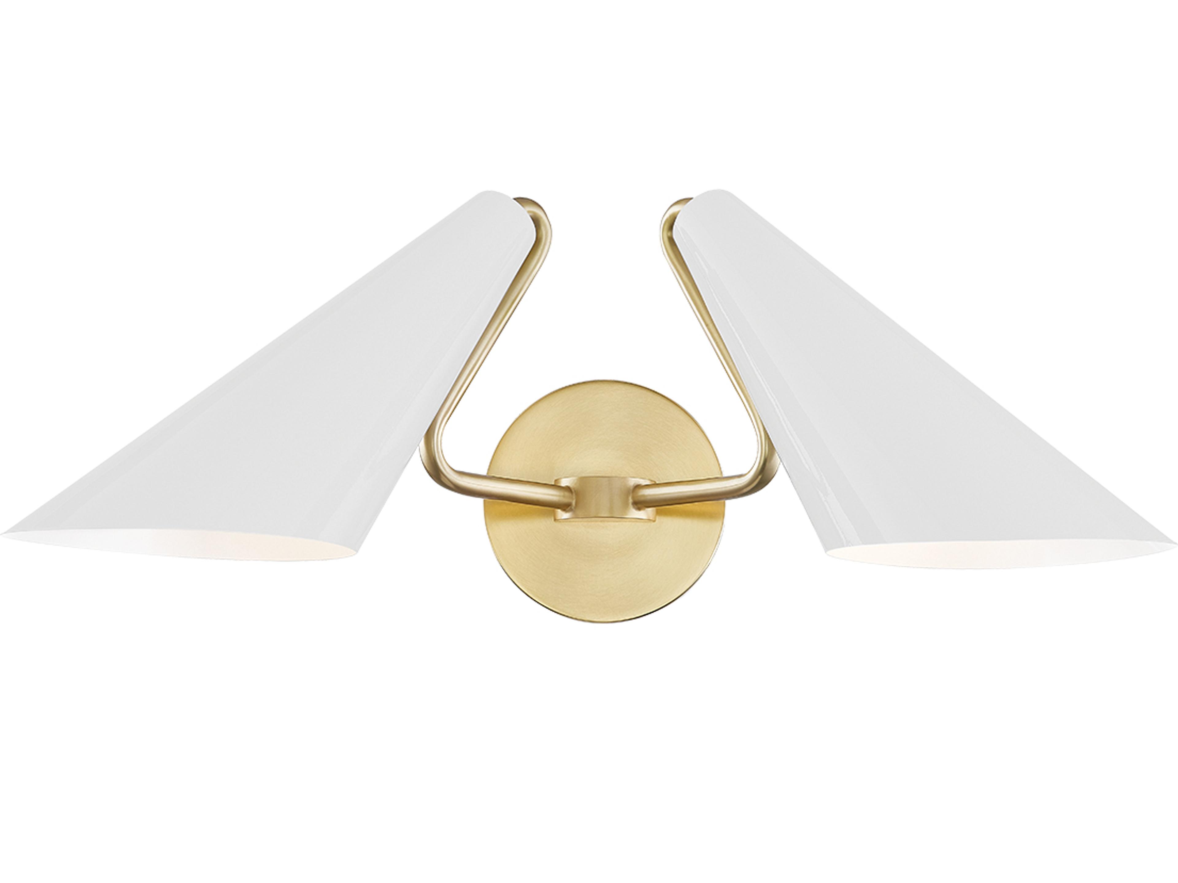 Talia 2-Light Aged Brass Dove Gray Combo Wall Sconce