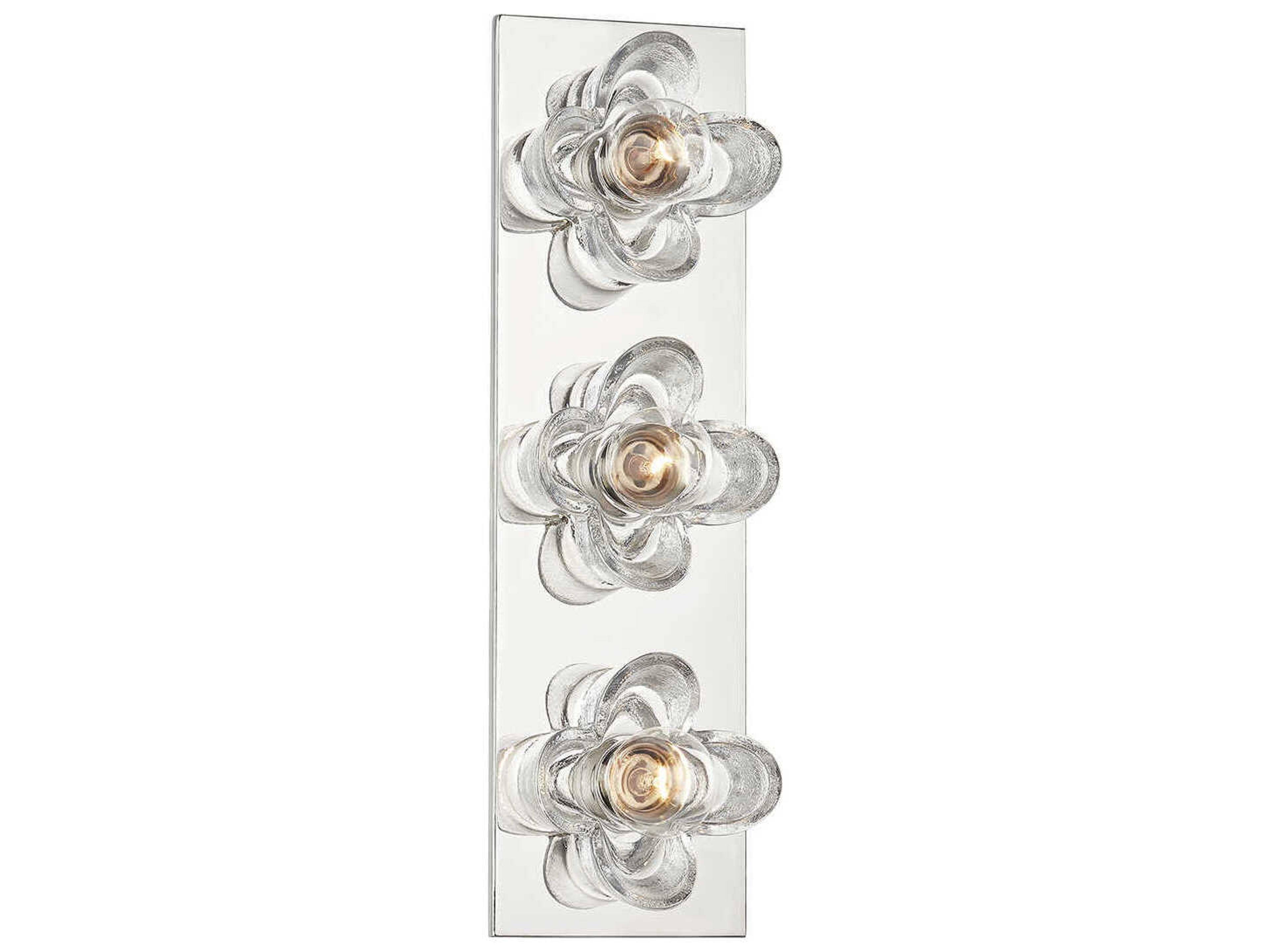 Shea 3-Light Polished Nickel Glass Vanity Light