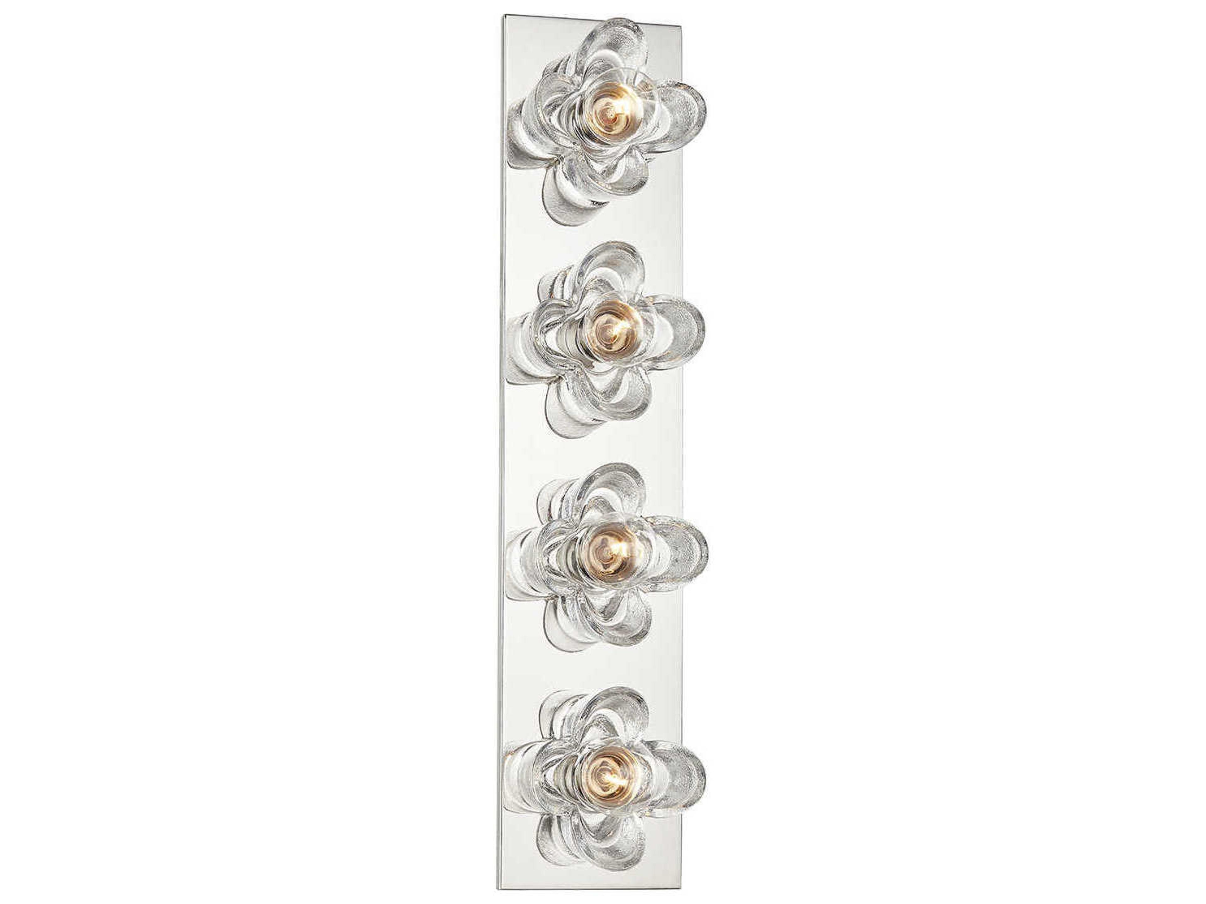 Shea 4-Light Polished Nickel Glass Vanity Light