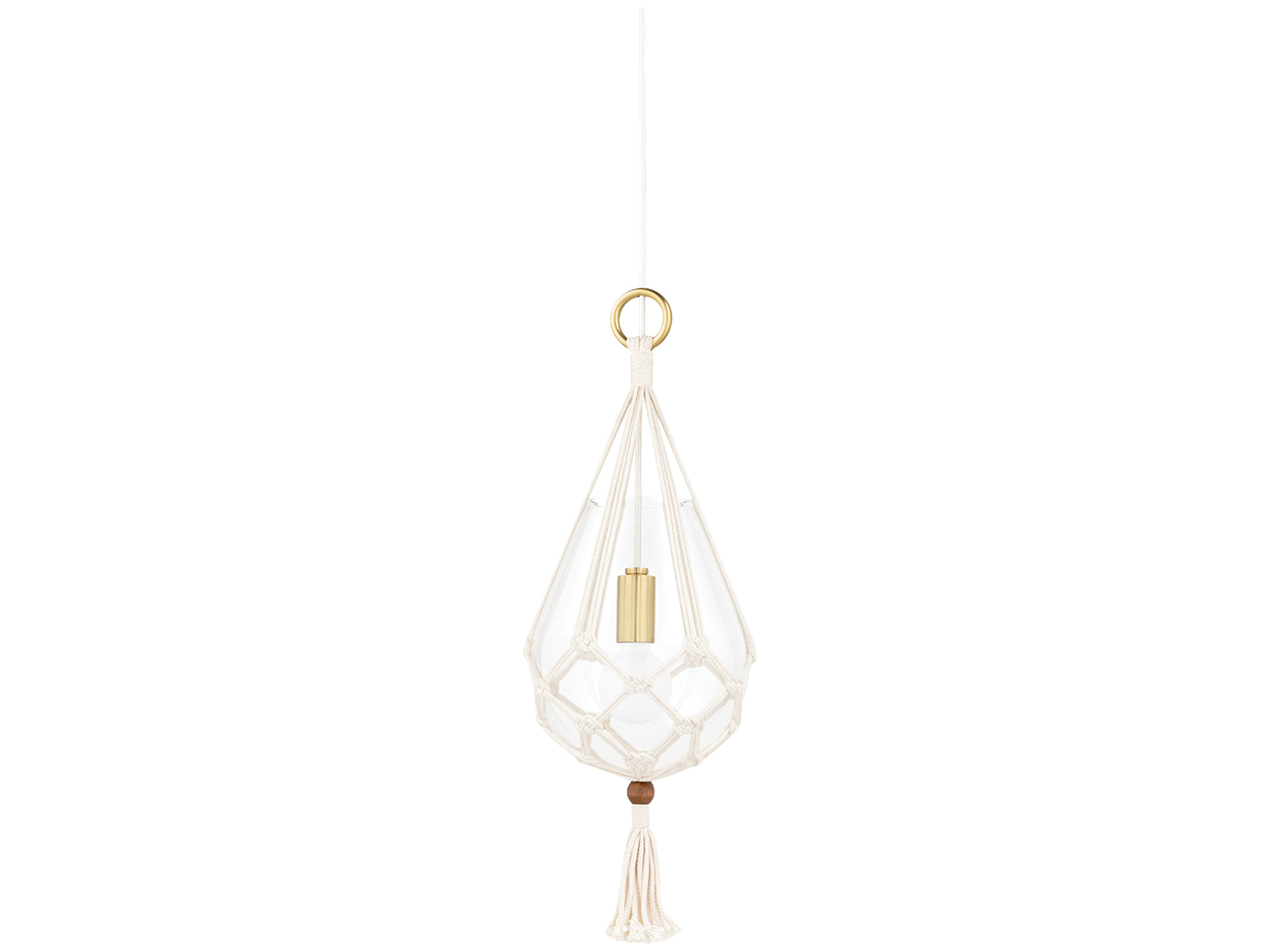 Tessa 1-Light Aged Brass Clear Glass Geometric Mini Pendant