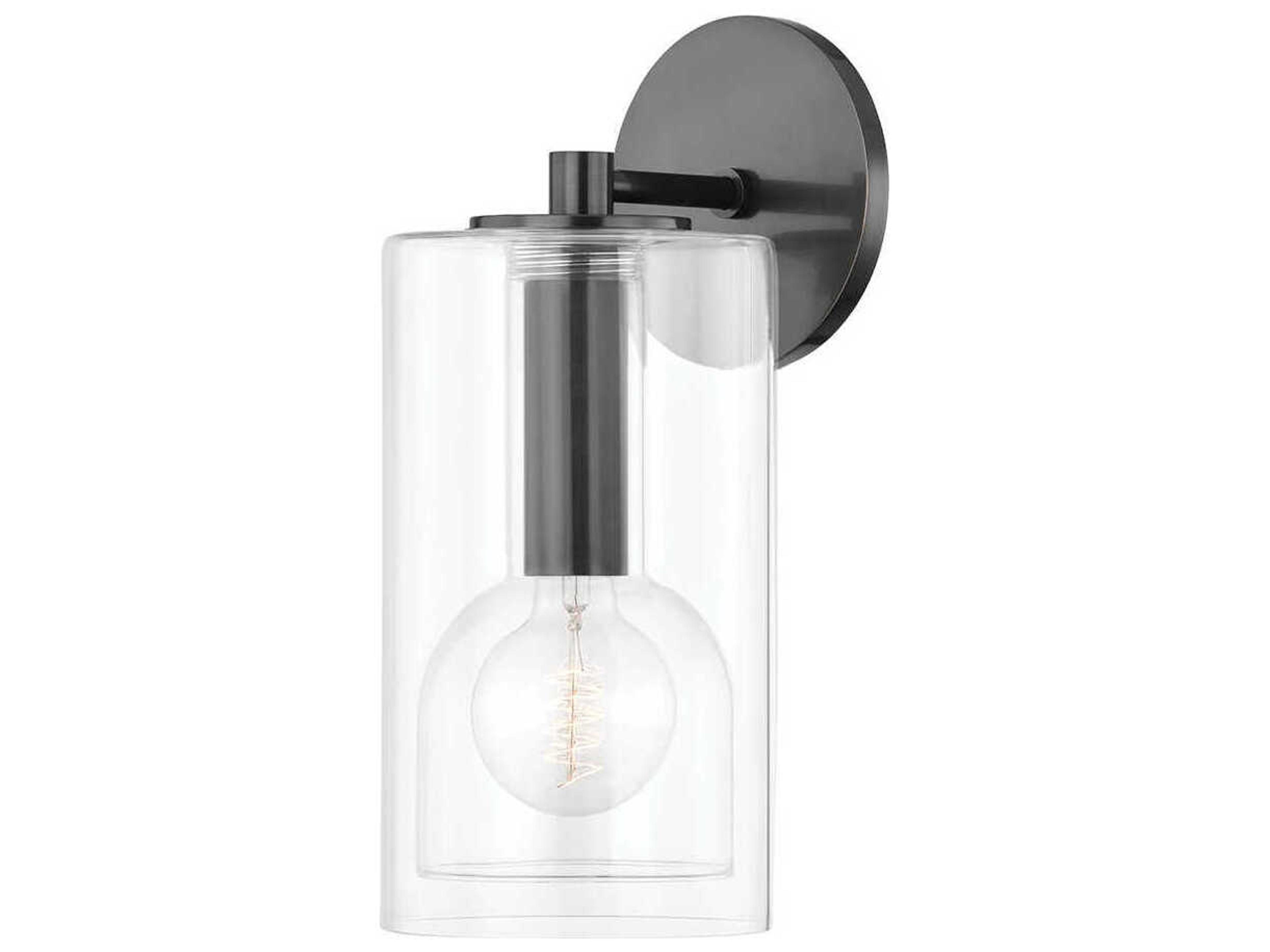 Mitzi Belinda 1-Light Old Bronze Glass Wall Sconce