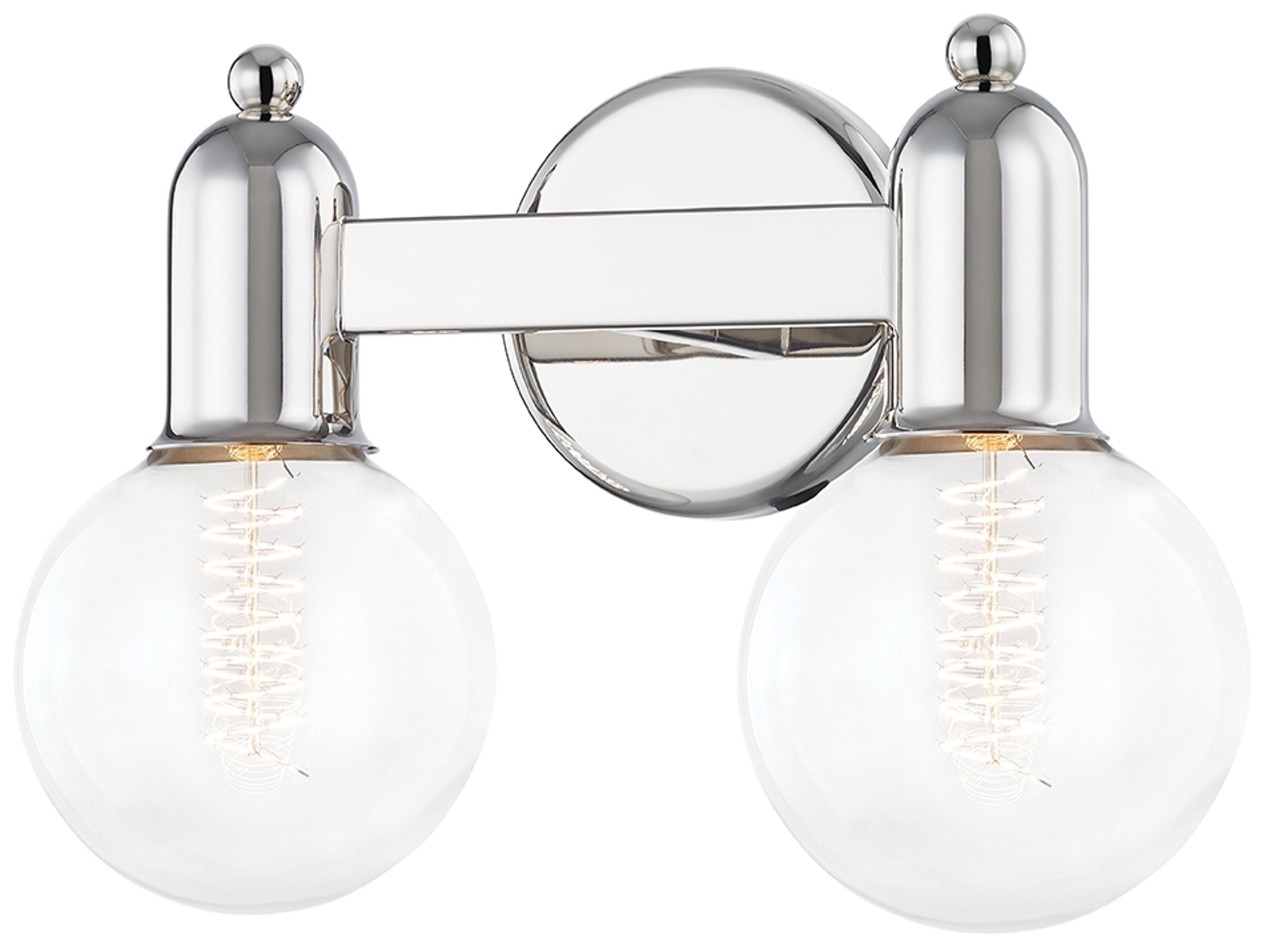 Bryce 2-Light Polished Nickel Vanity Light
