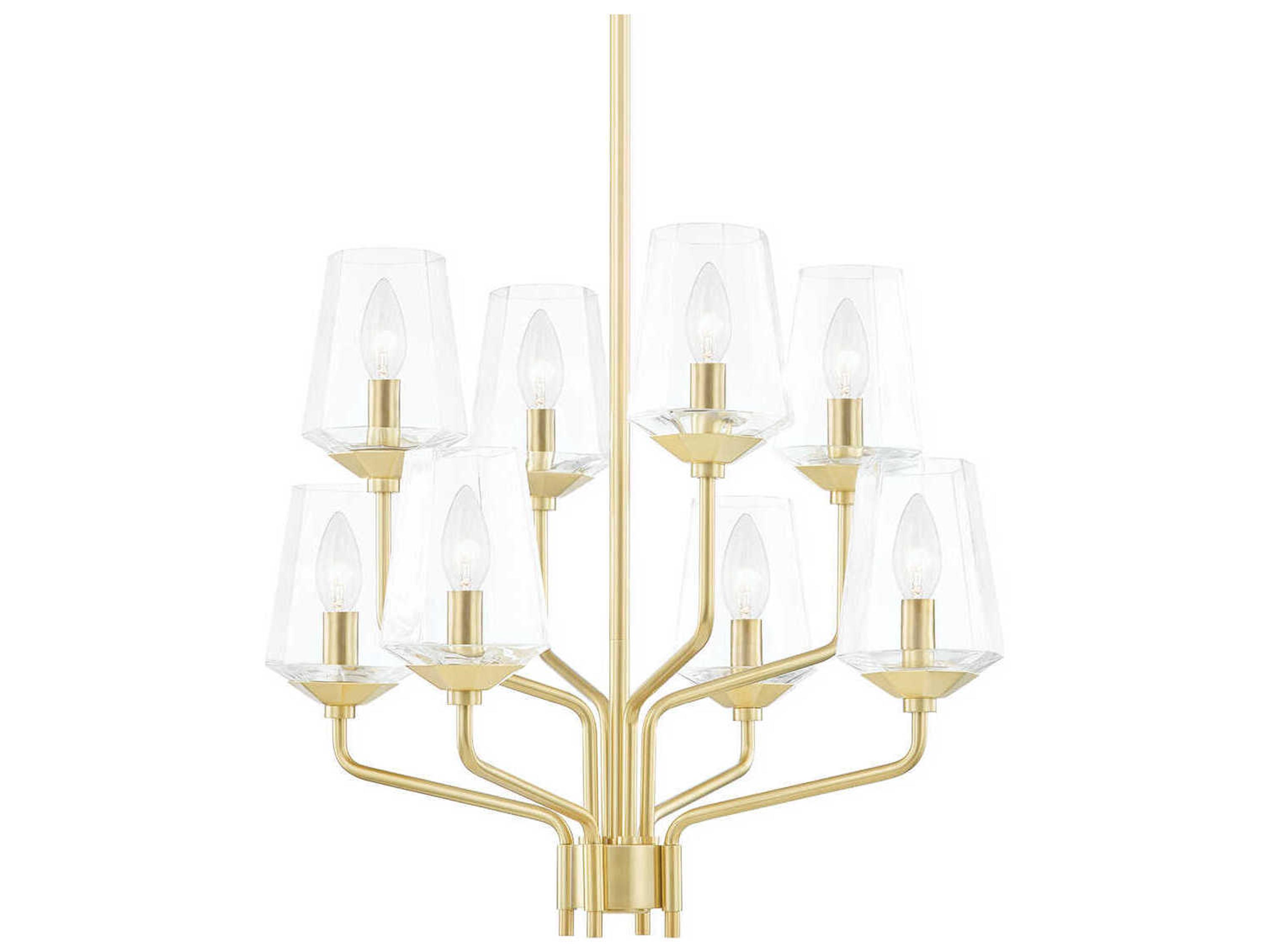 Kayla 8-Light Aged Brass Candelabra Chandelier