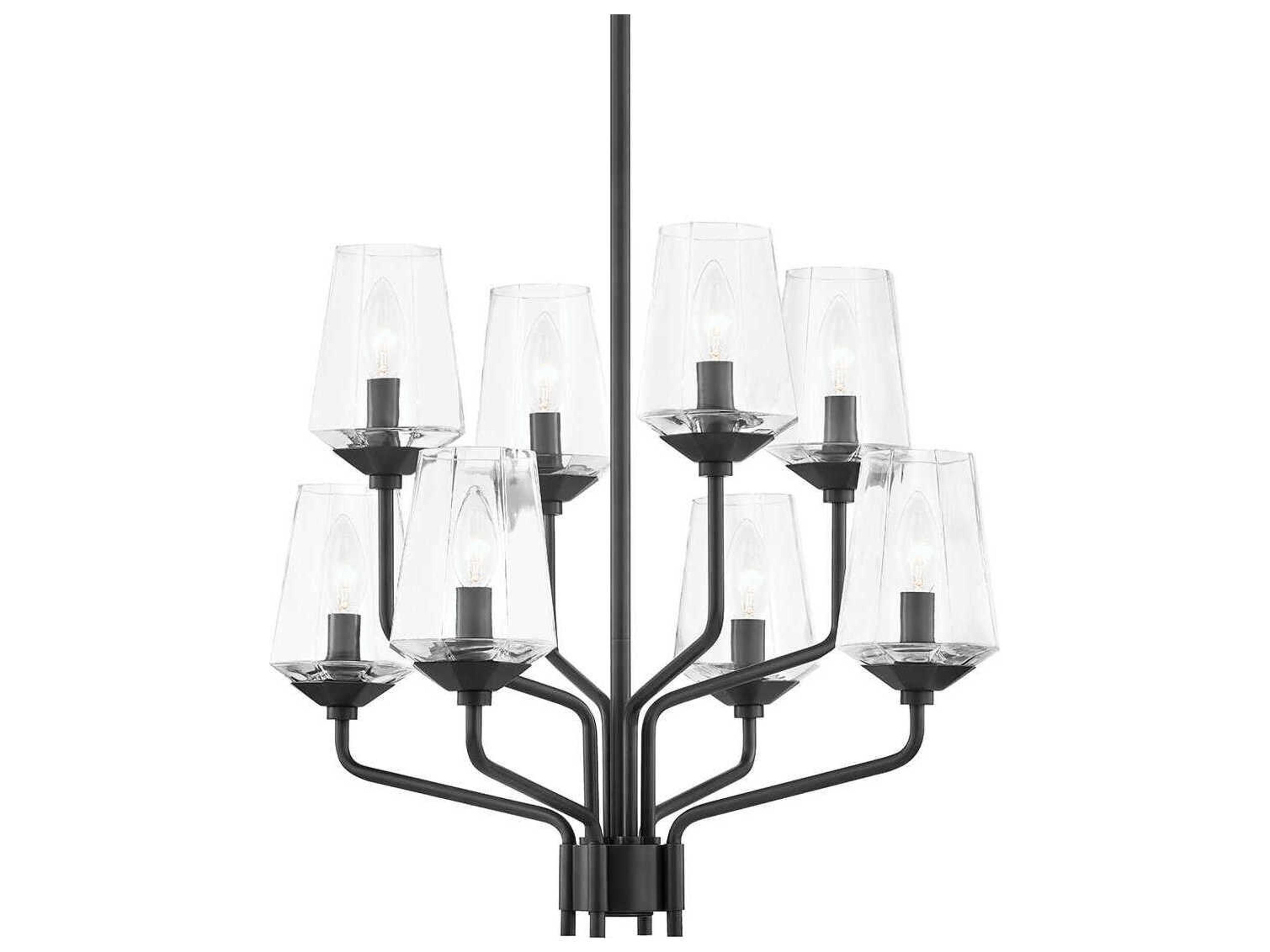 Kayla 8-Light Old Bronze Glass Candelabra Chandelier