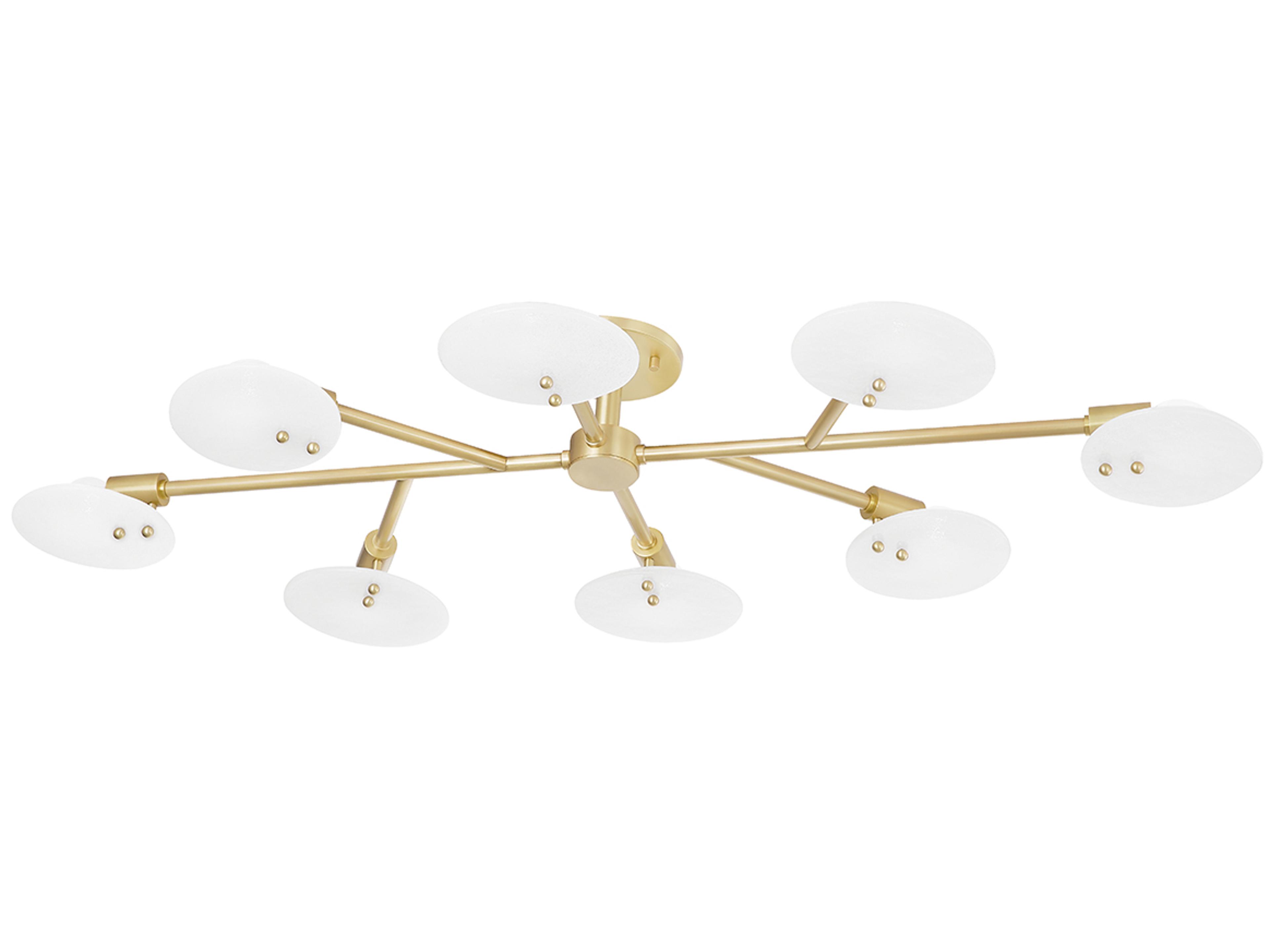 Giselle 8-Light Aged Brass Glass Semi Flush Mount