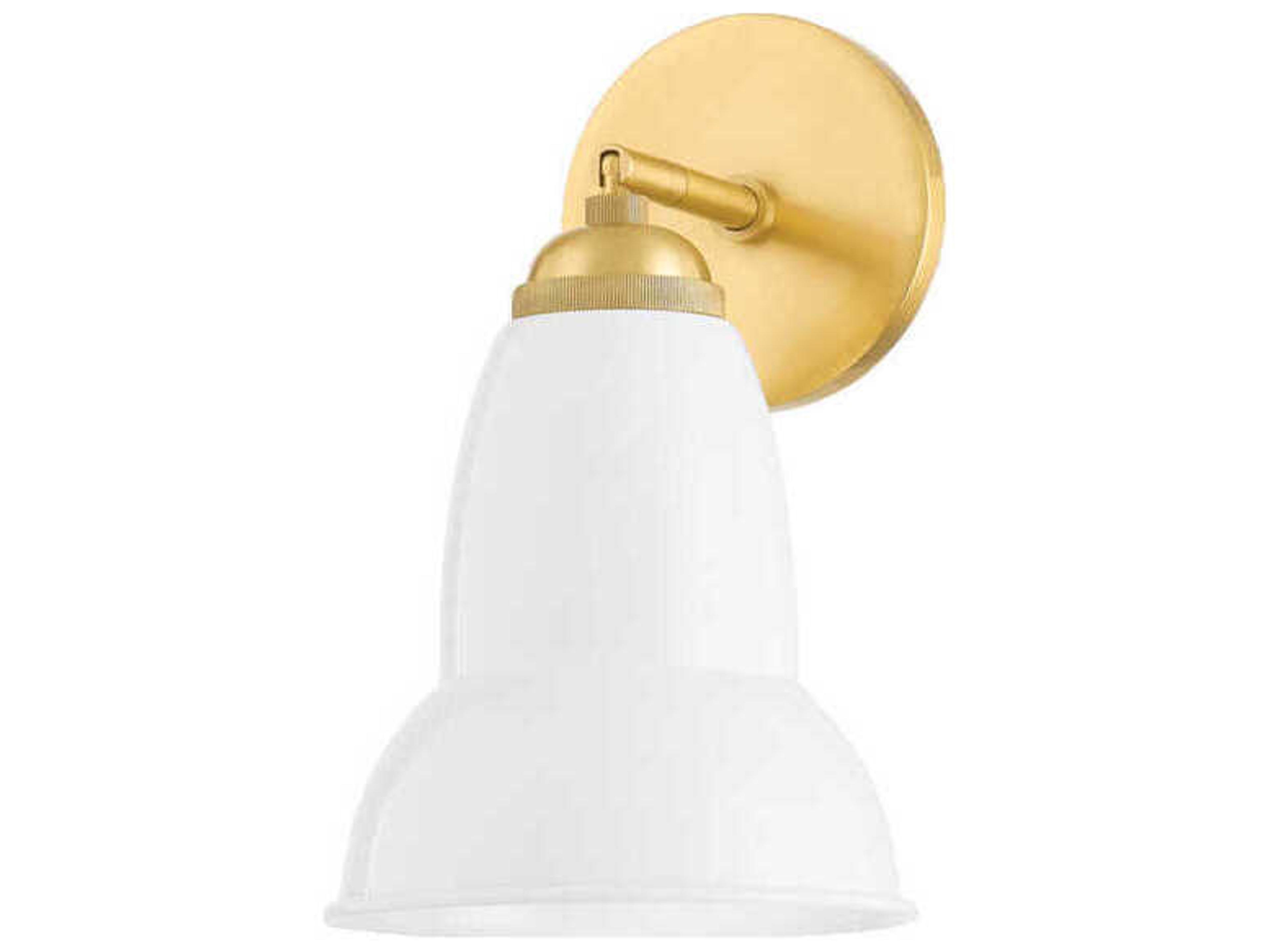 Jamila 1-Light Aged Brass White Wall Sconce