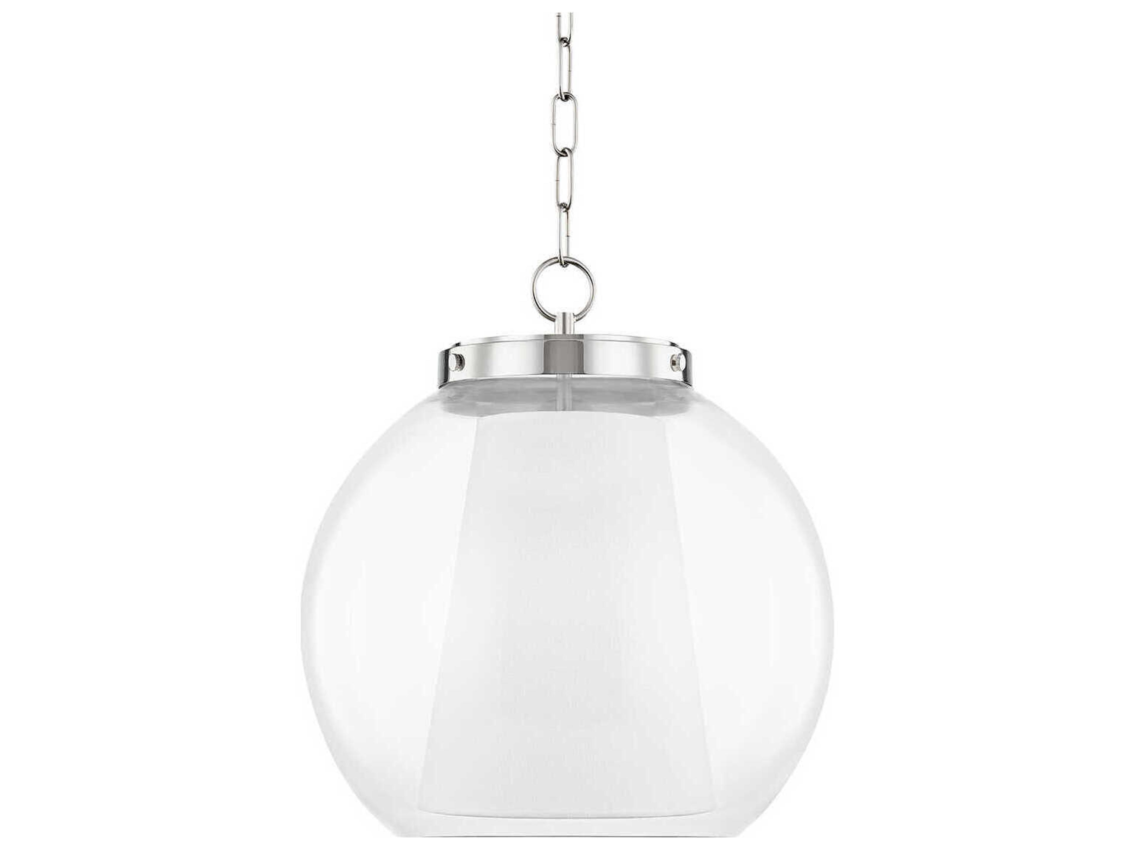 Sasha 1-Light Polished Nickel Glass Globe Geometric Pendant