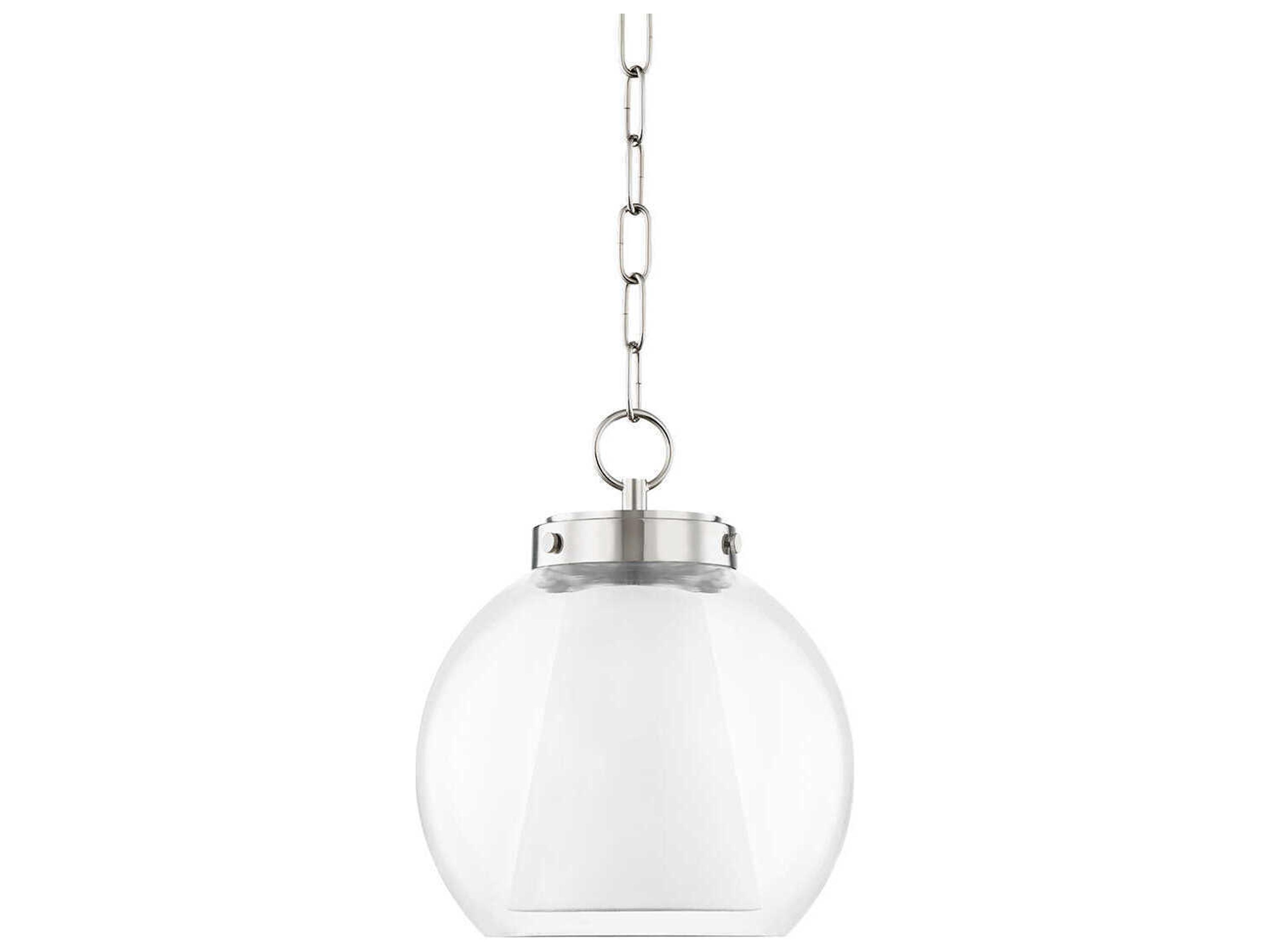 Sasha 1-Light Polished Nickel Glass Globe Geometric Mini Pendant