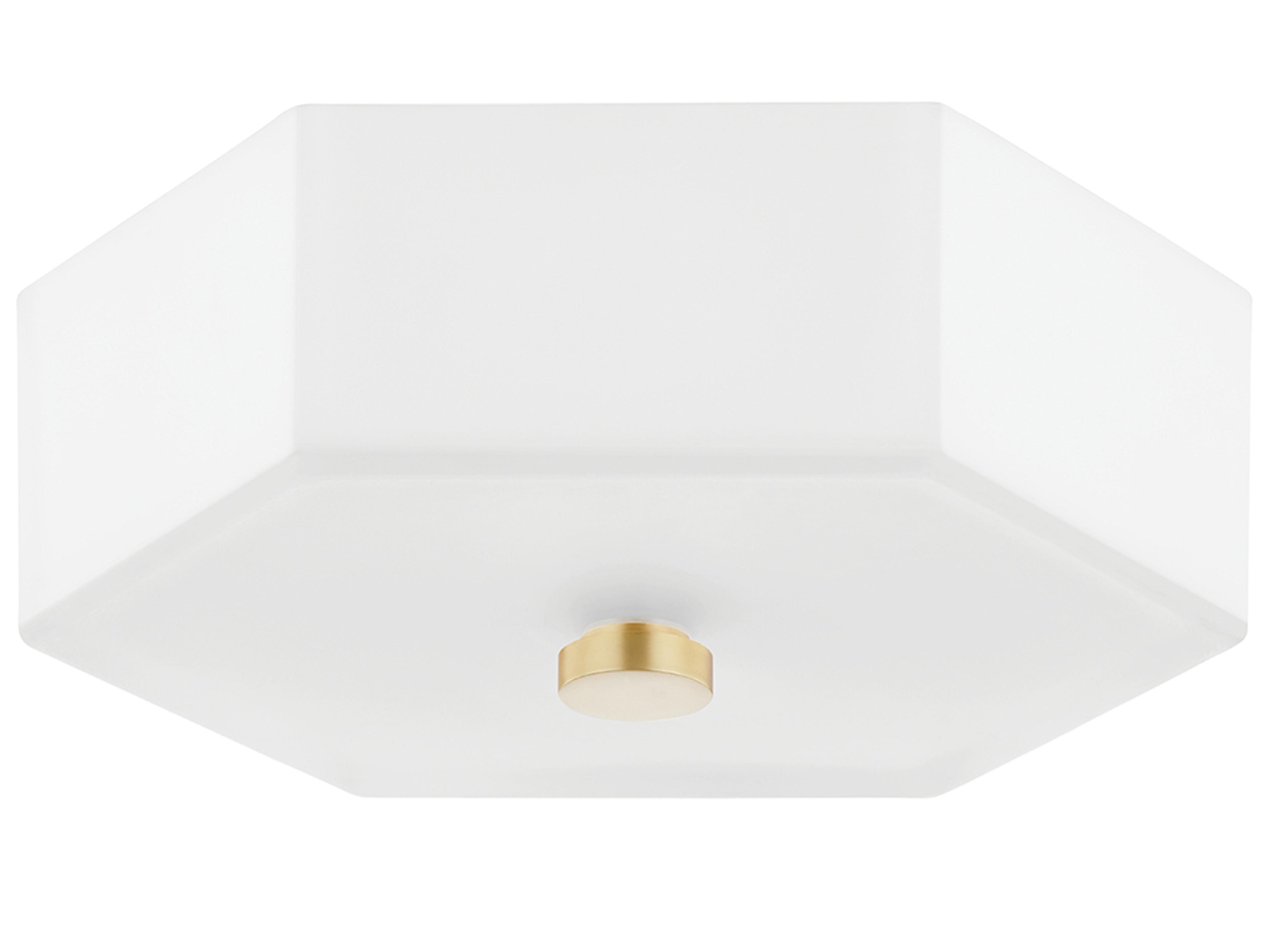 Lizzie 2-Light Aged Brass Polished Nickel Combo Glass Flush Mount