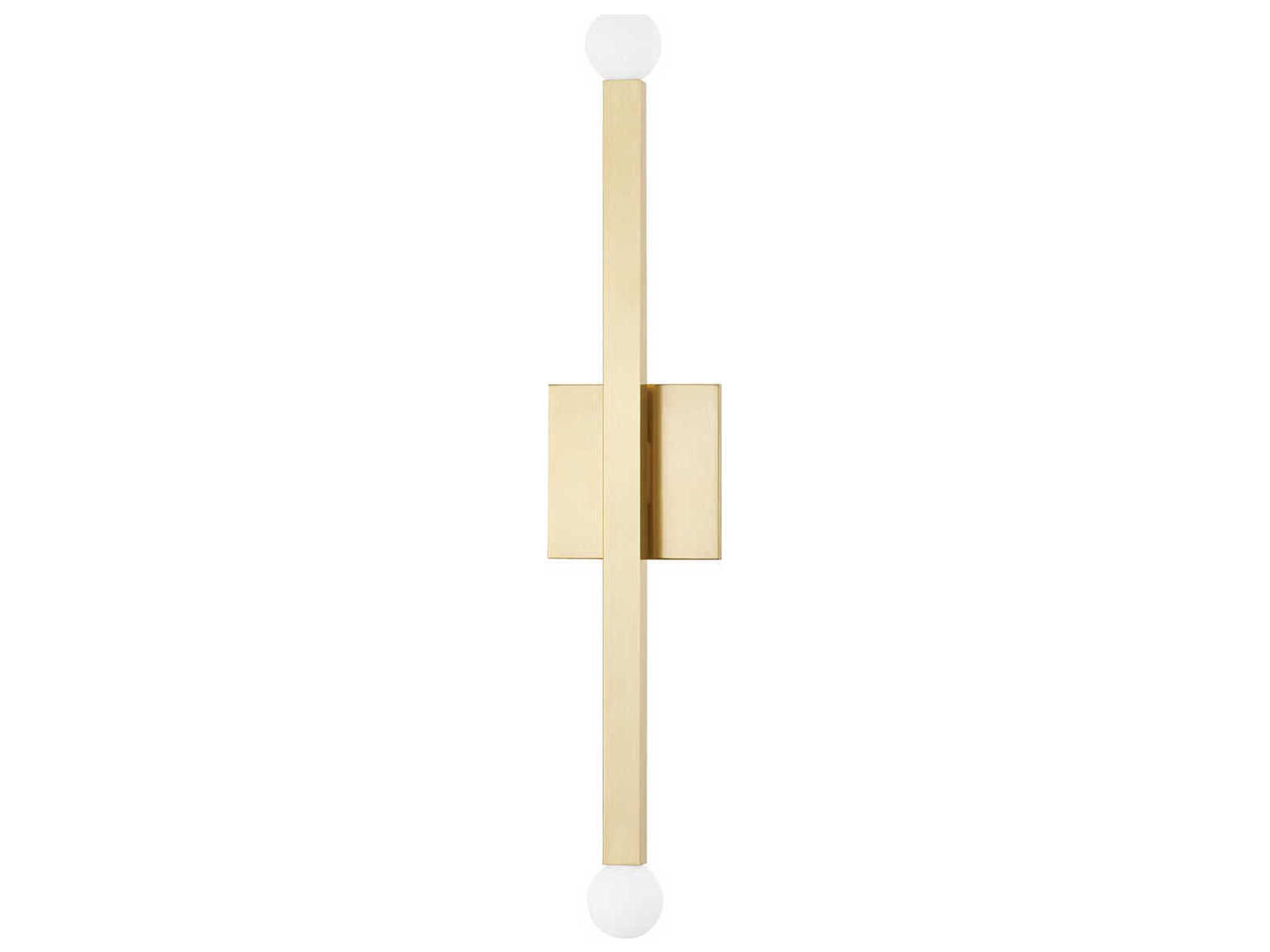 Dona 2-Light Aged Brass Black Wall Sconce