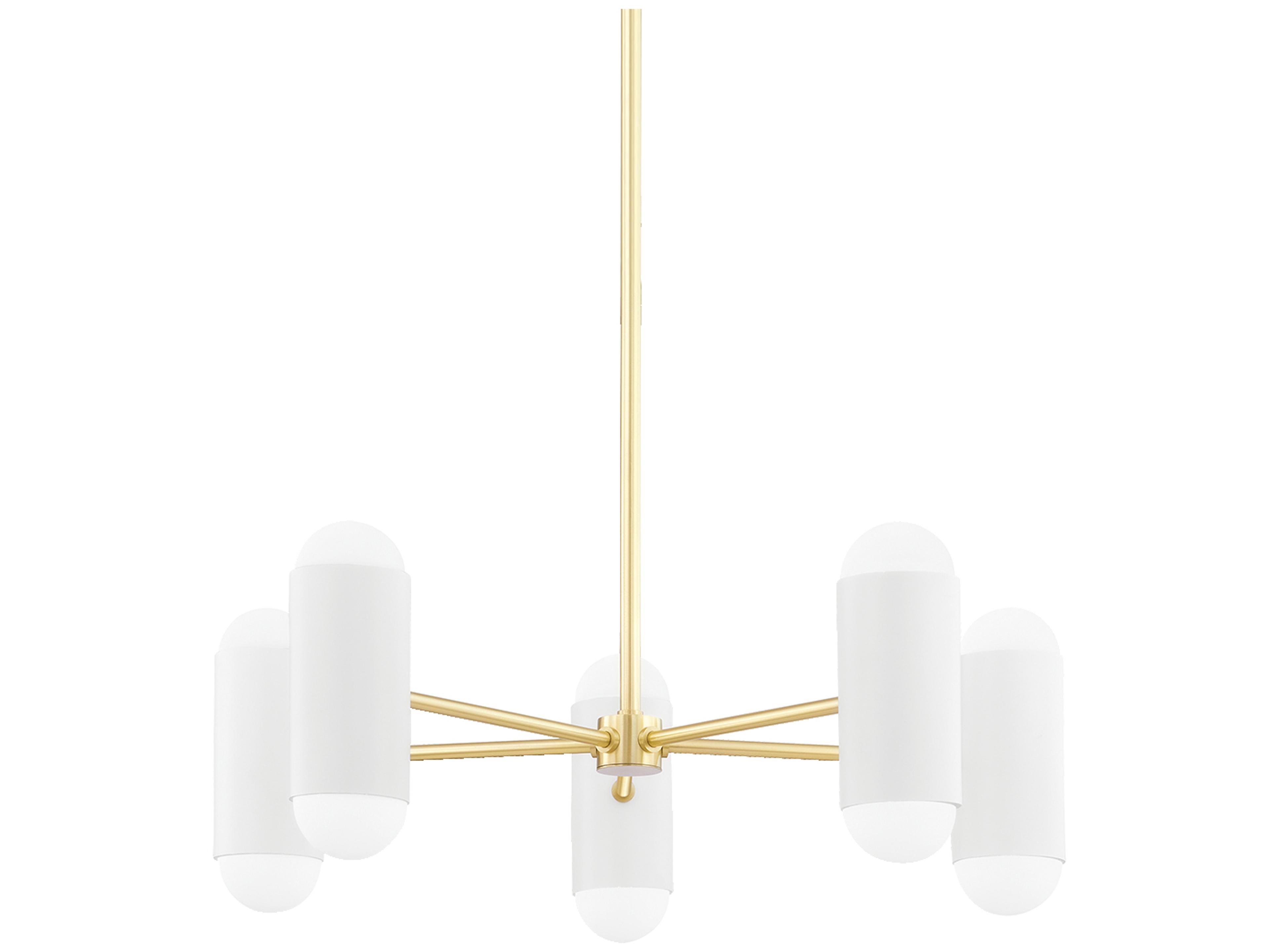 Kira 10-Light Aged Brass Soft White Combo Cylinder Chandelier