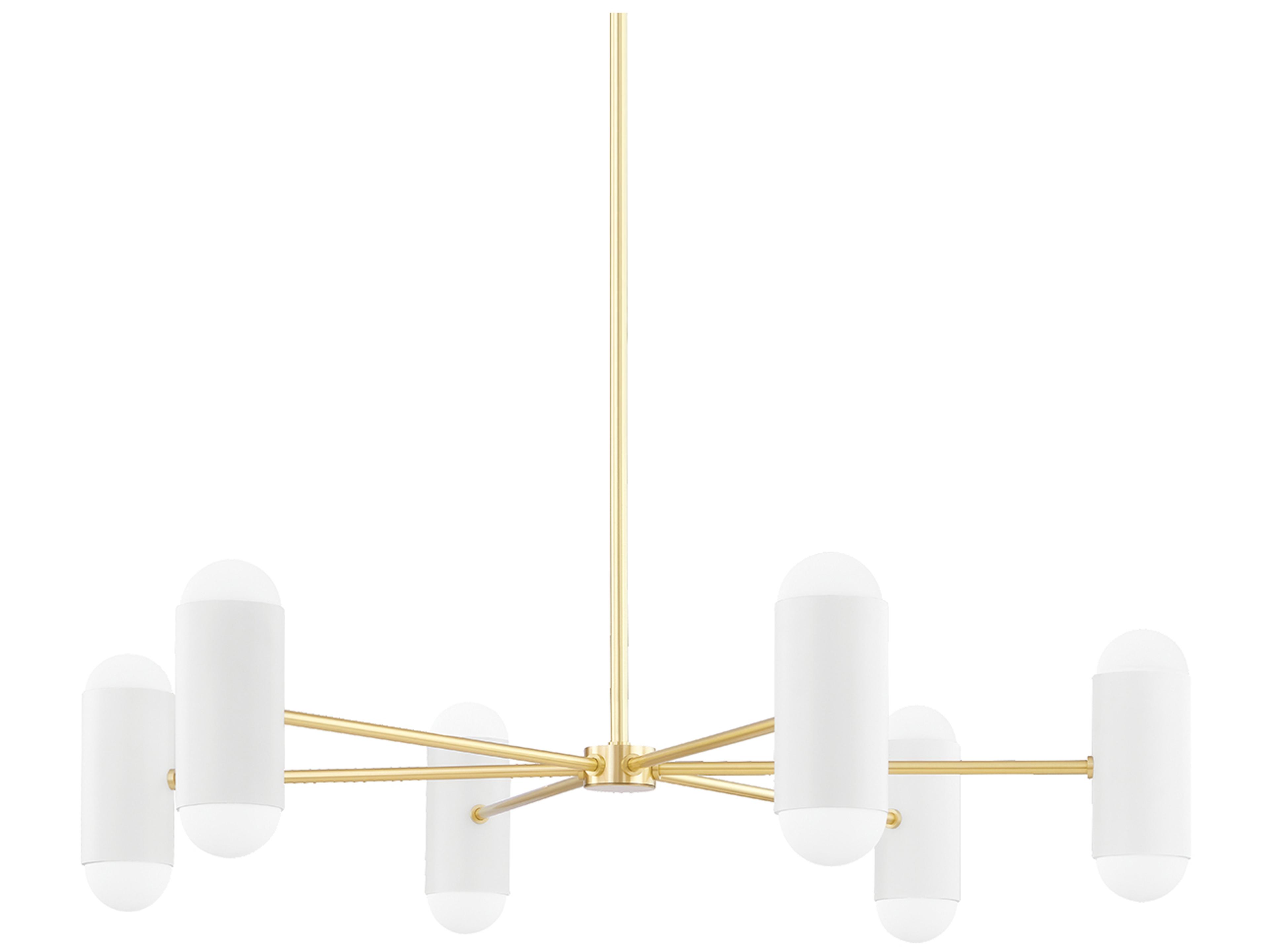 Kira 12-Light Aged Brass Soft White Combo Cylinder Chandelier